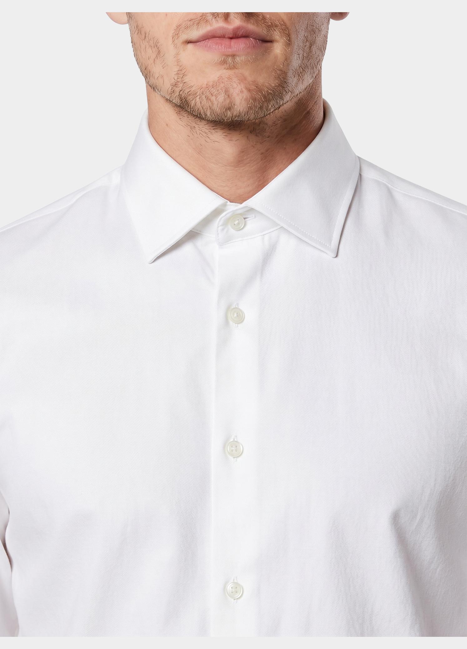 Bos Casual hemd lange mouw Wit Linnen Shirt 5405.426/100