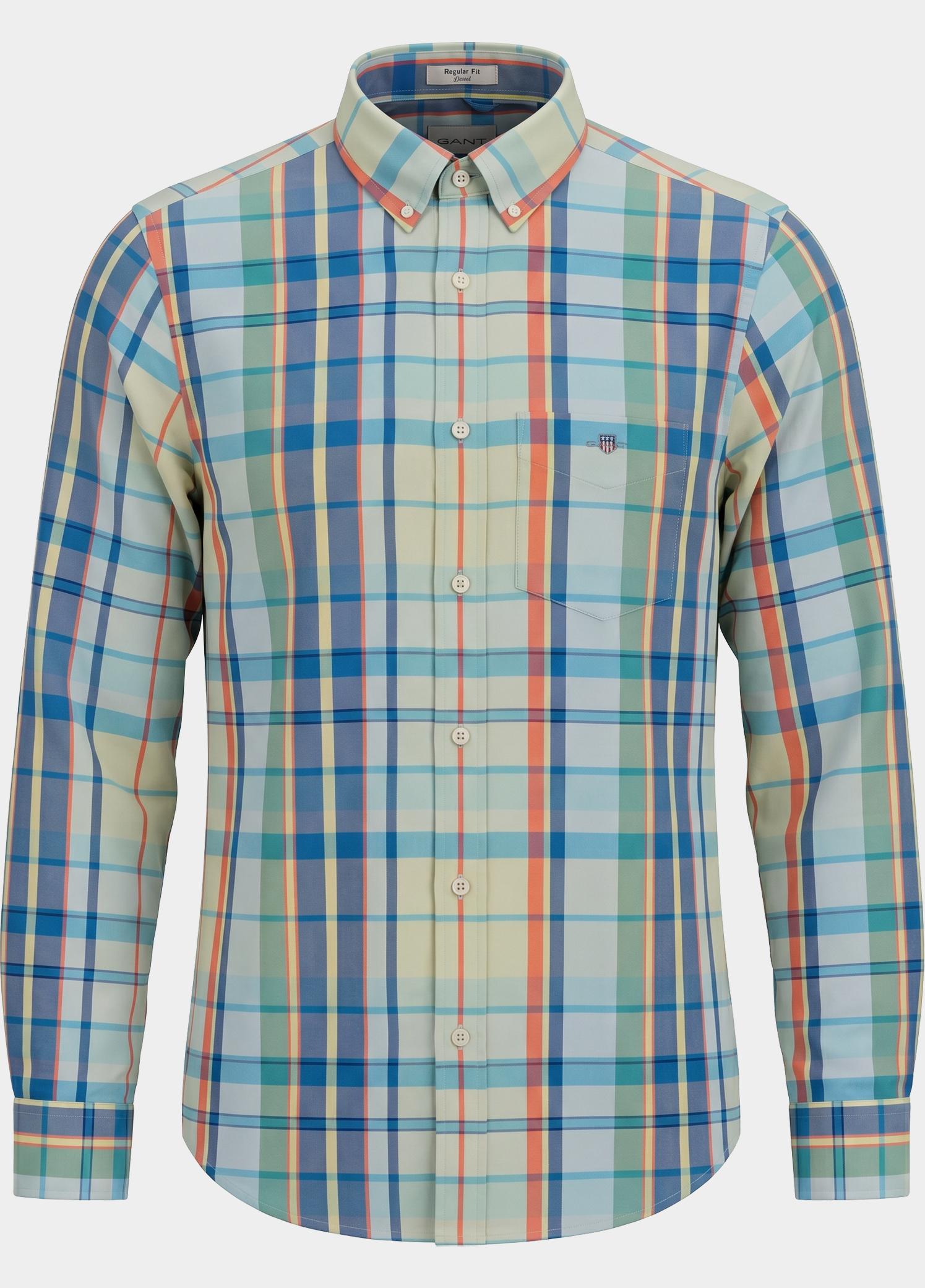 Gant Overhemd heren Groen Geruit poplin overhemd 3262026/331