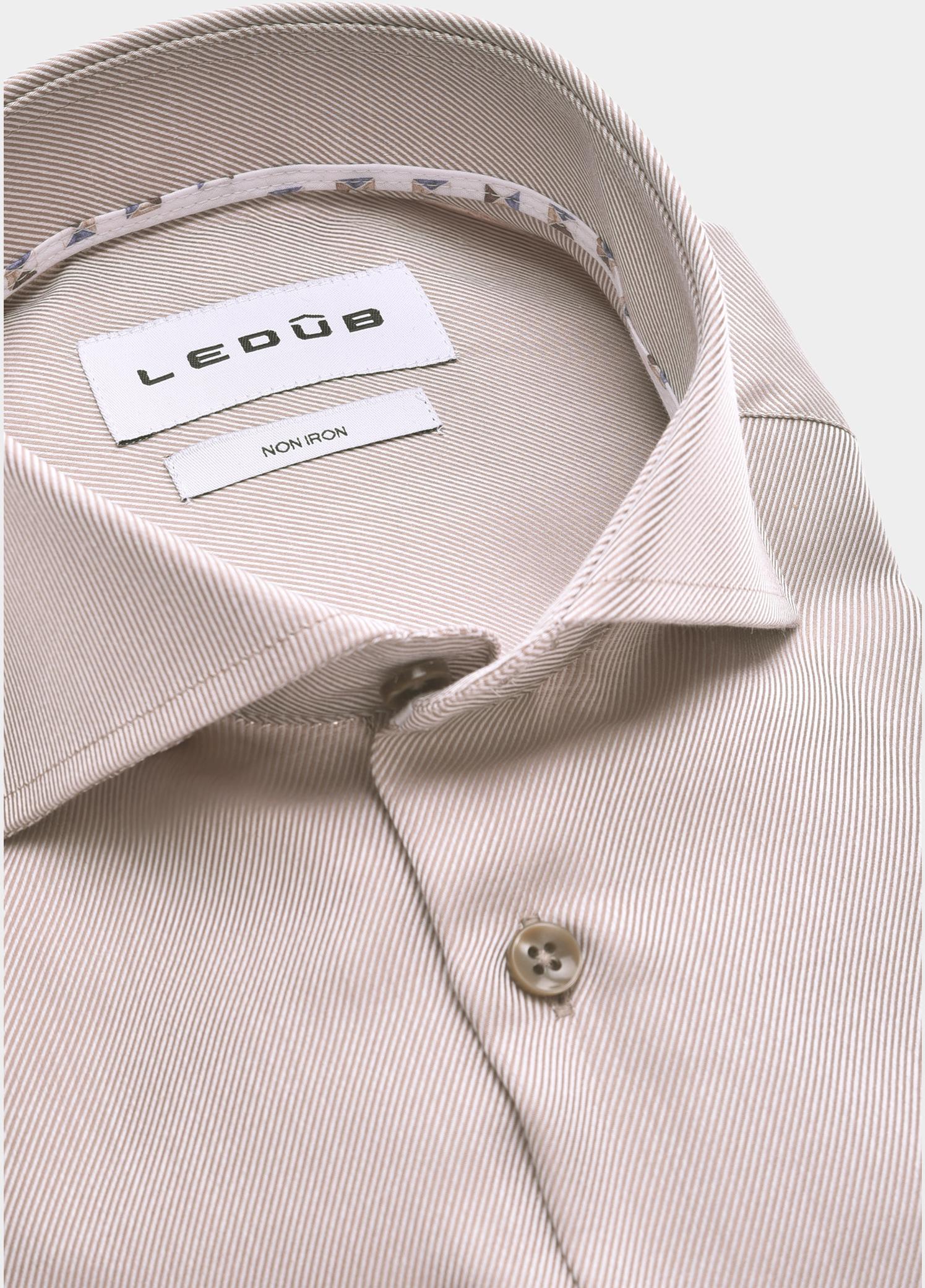 Ledub Overhemd extra lange mouw Bruin  0143516/660-916-000