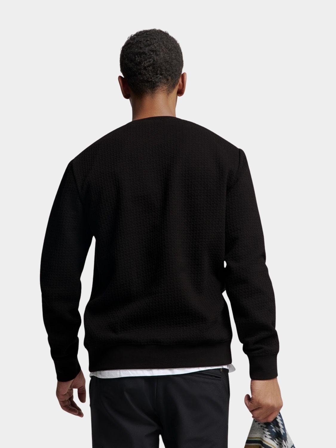 No Excess Sweater Zwart Sweater Crewneck Double Layer 25100908/020