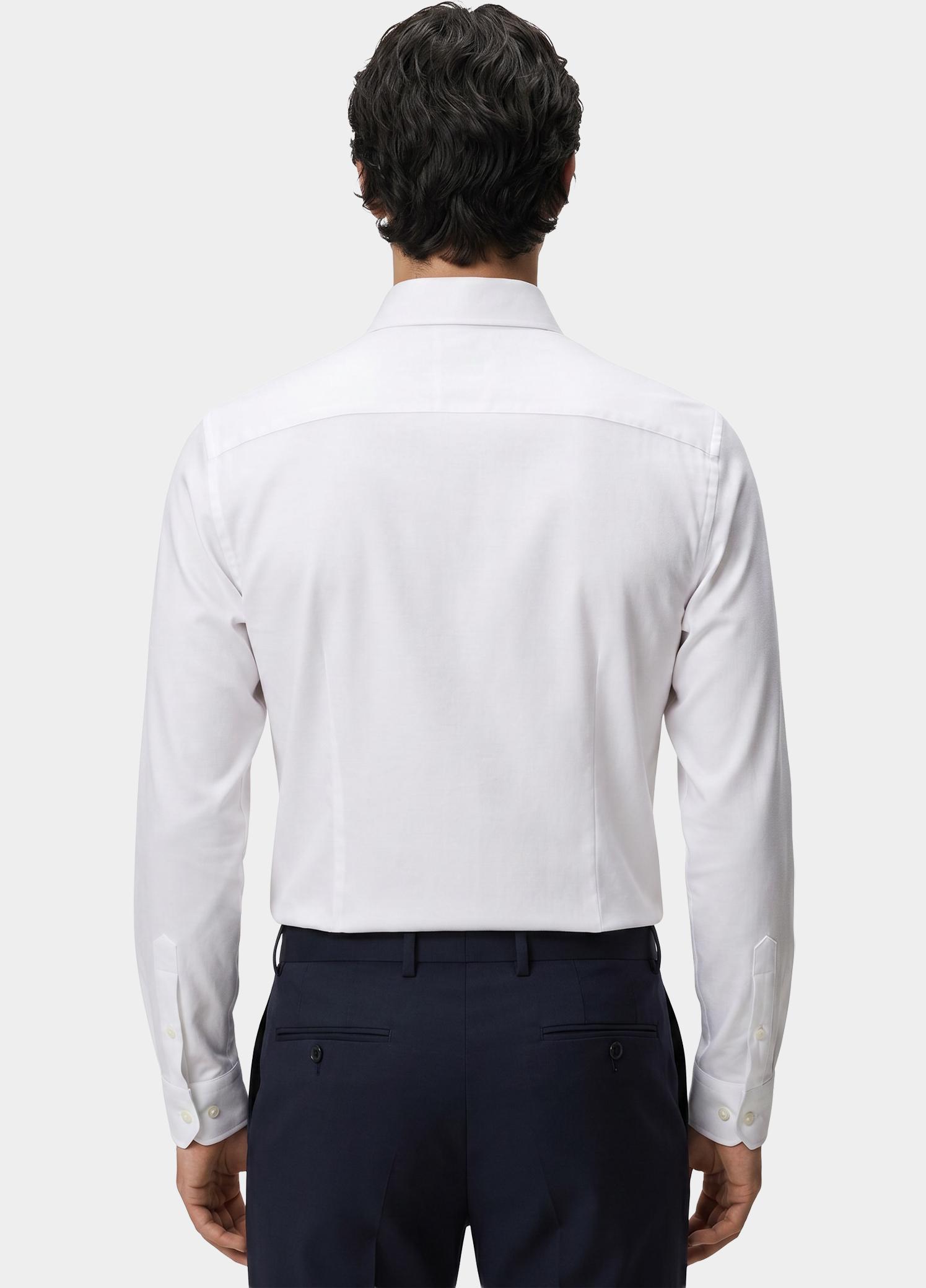 Profuomo Business hemd lange mouw Wit knitted piqué slim fit PP2HC10012/2
