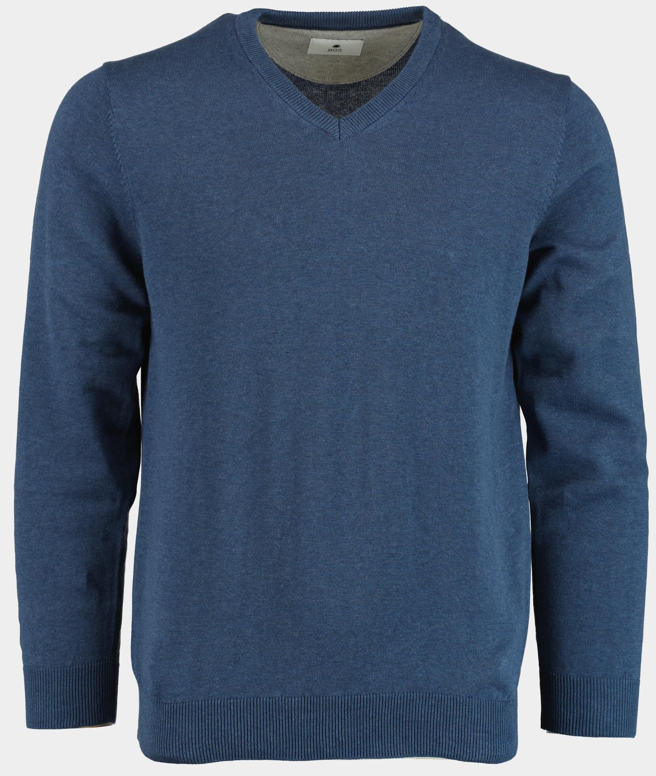 Bos Pullover Blauw Cotton Regular Fit denim 518100CCT-13/675