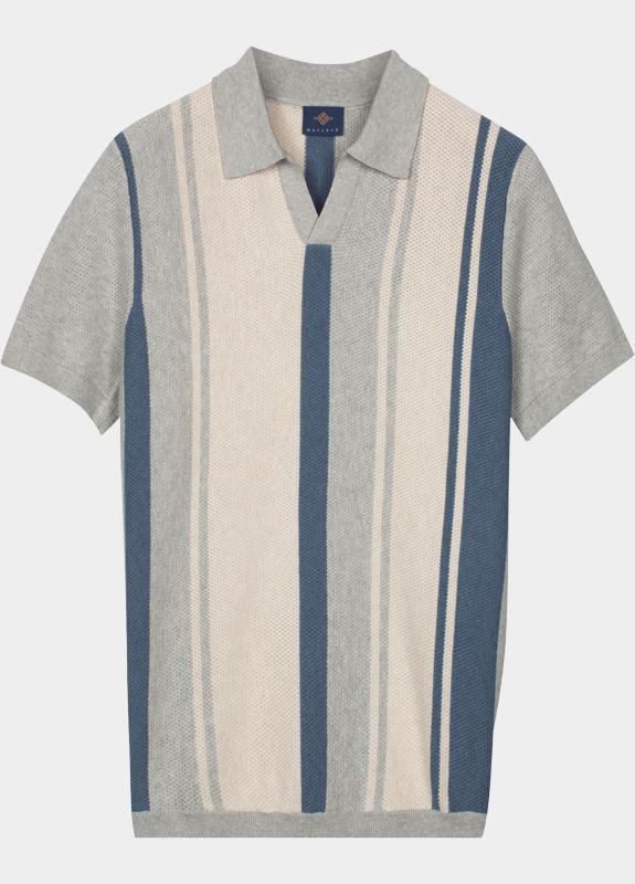 Baileys Polo heren Blauw Polo knitted-SS V-Collar all 615770/645