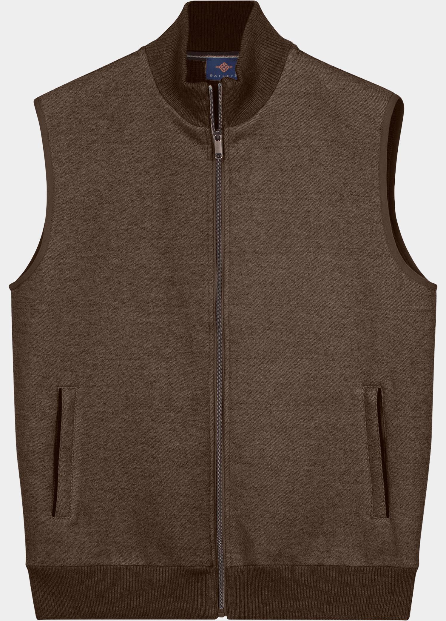Baileys Bodywarmer heren Bruin Cardigan Zip - Sleeveless  Fr 628068/875