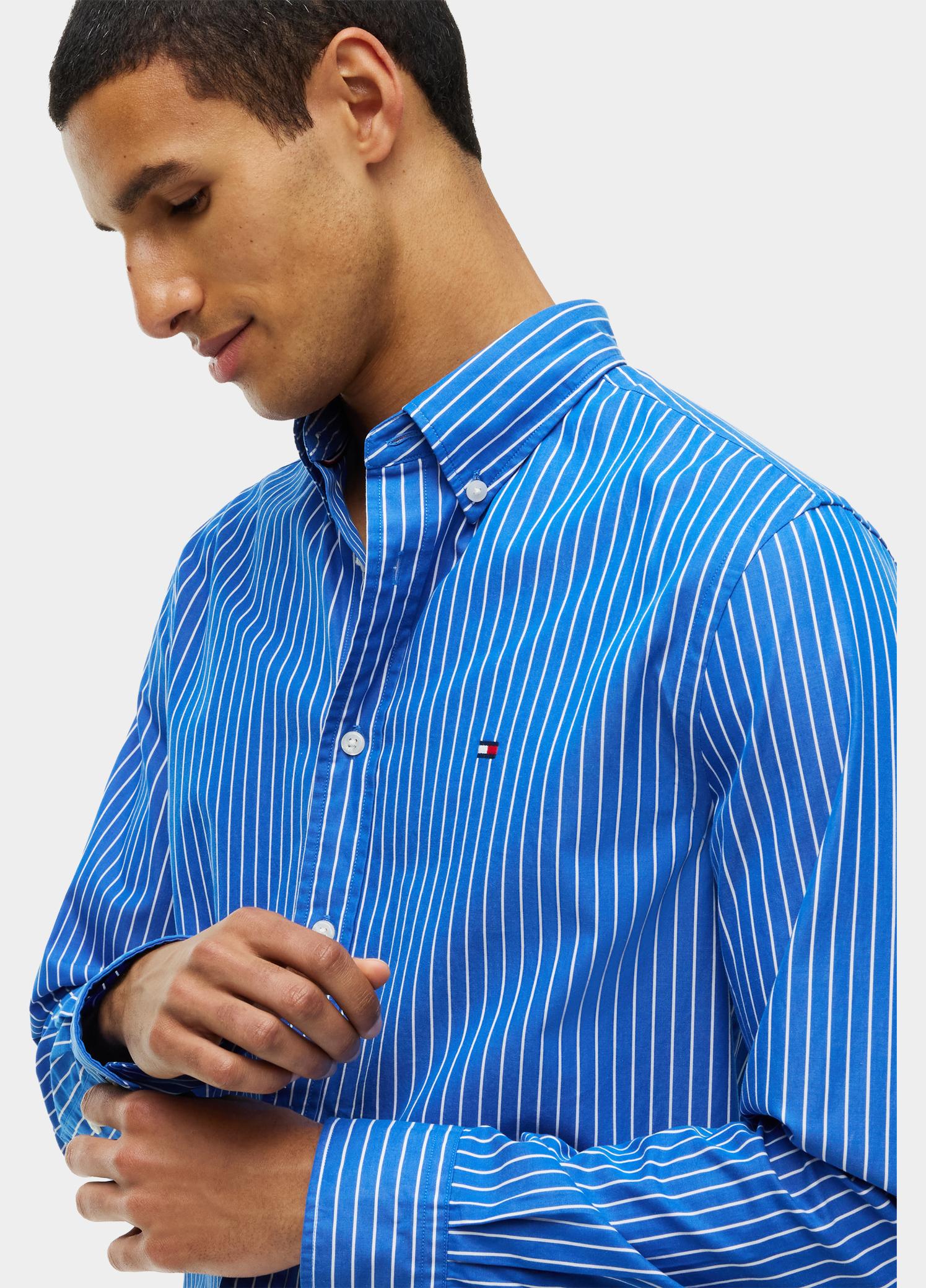 Tommy Hilfiger Overhemd heren Blauw FLEX HAIRLINE POPLIN RF SHIRT MW0MW44571/0A6