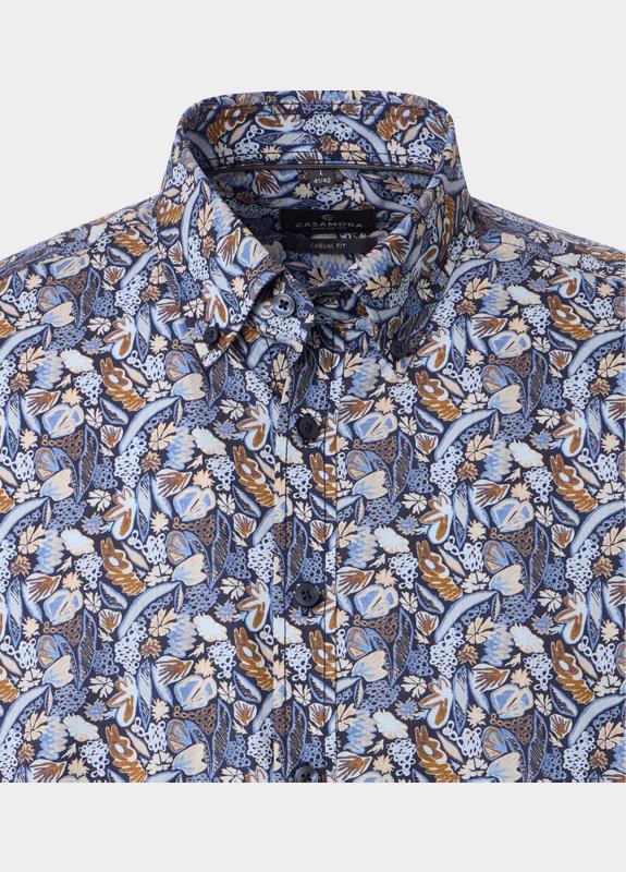 Casamoda Casual hemd lange mouw Blauw B.D. Casual Fit 126130070/100