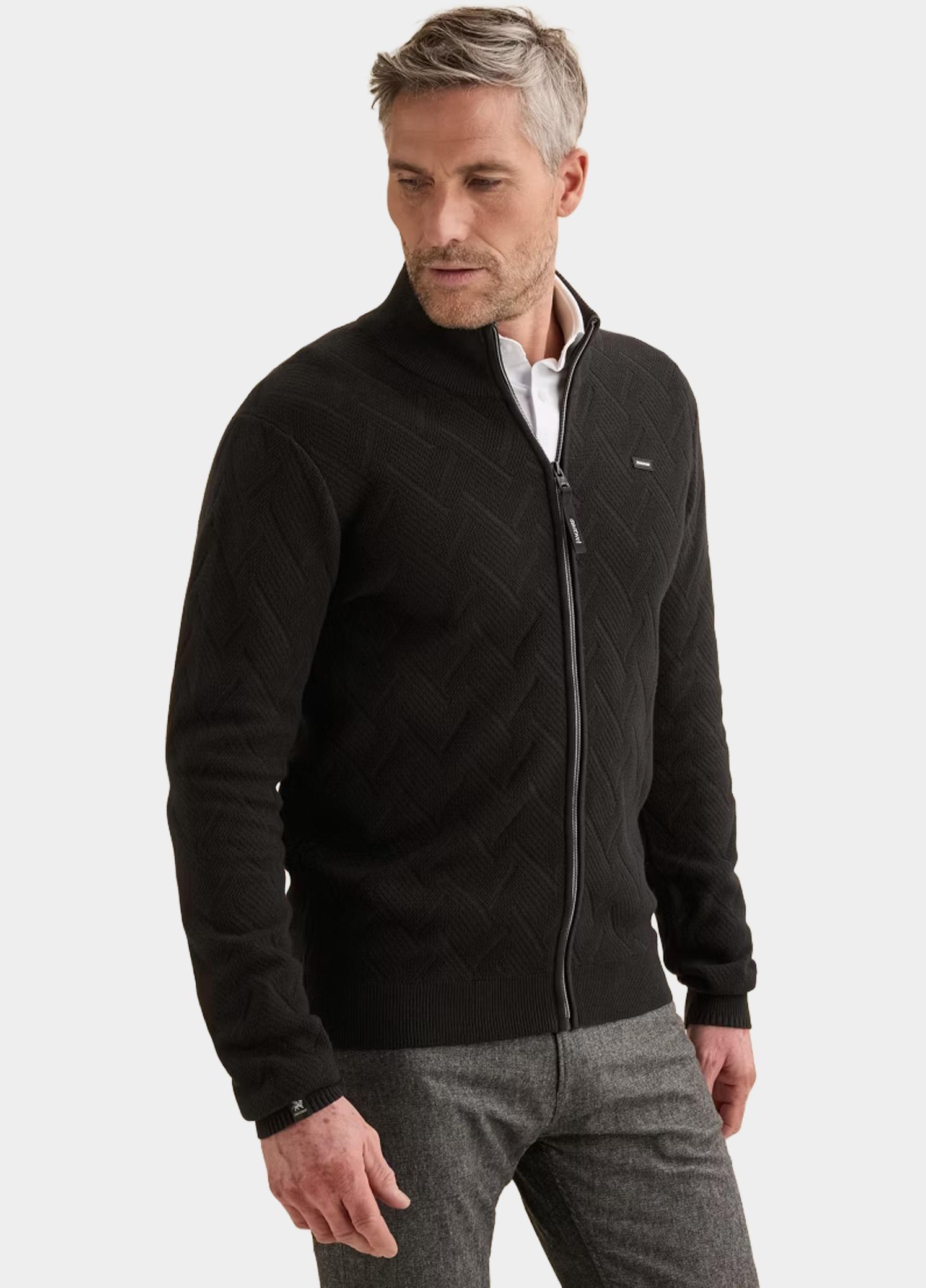 Vanguard Vest heren Zwart Zip jacket cotton deluxe VKC2609372/9141