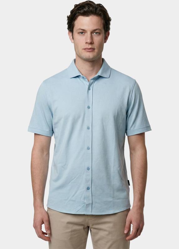 Bos overhemd korte mouw heren Blauw easy care kwaliteit 3507/light blue