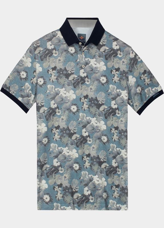 Baileys Polo heren Blauw Poloshirt 2-tone Oxford Pique 615235/64