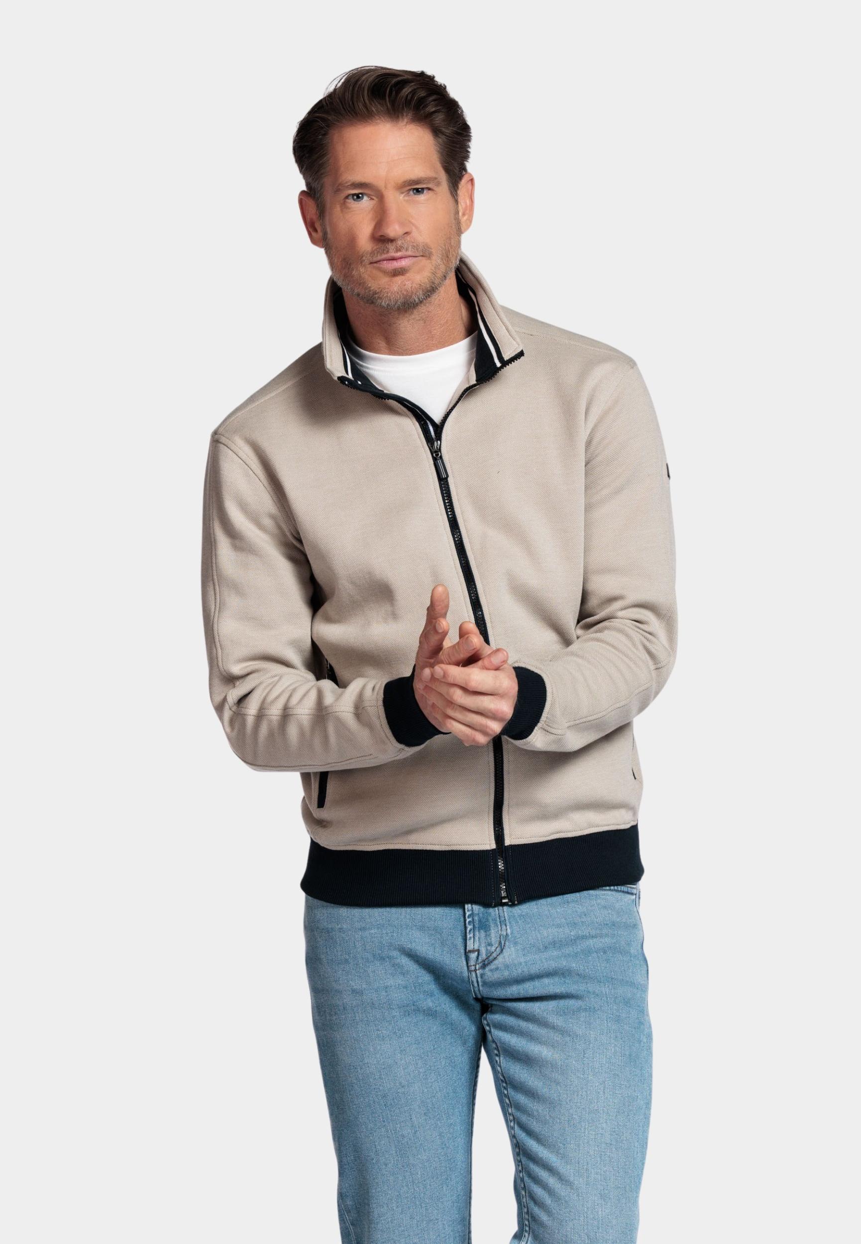 Baileys Vest Beige Sweat Cardigan Zip  2-tone ox 512258/82