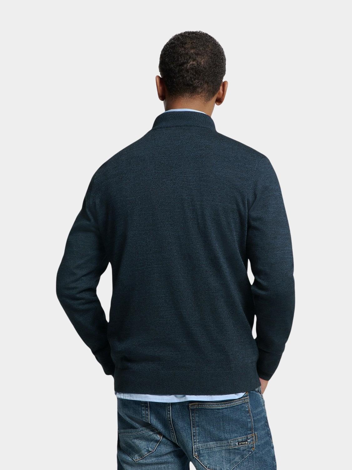 No Excess Half Zip Blauw Pullover Half Zip 2 Coloured N2185/037