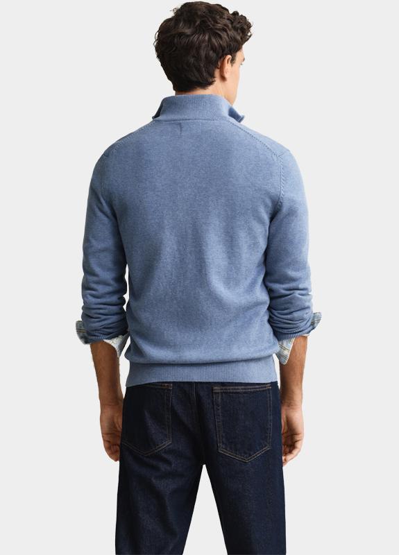 Gant Vest heren Blauw Casual vest van katoen met ri 8030164/906