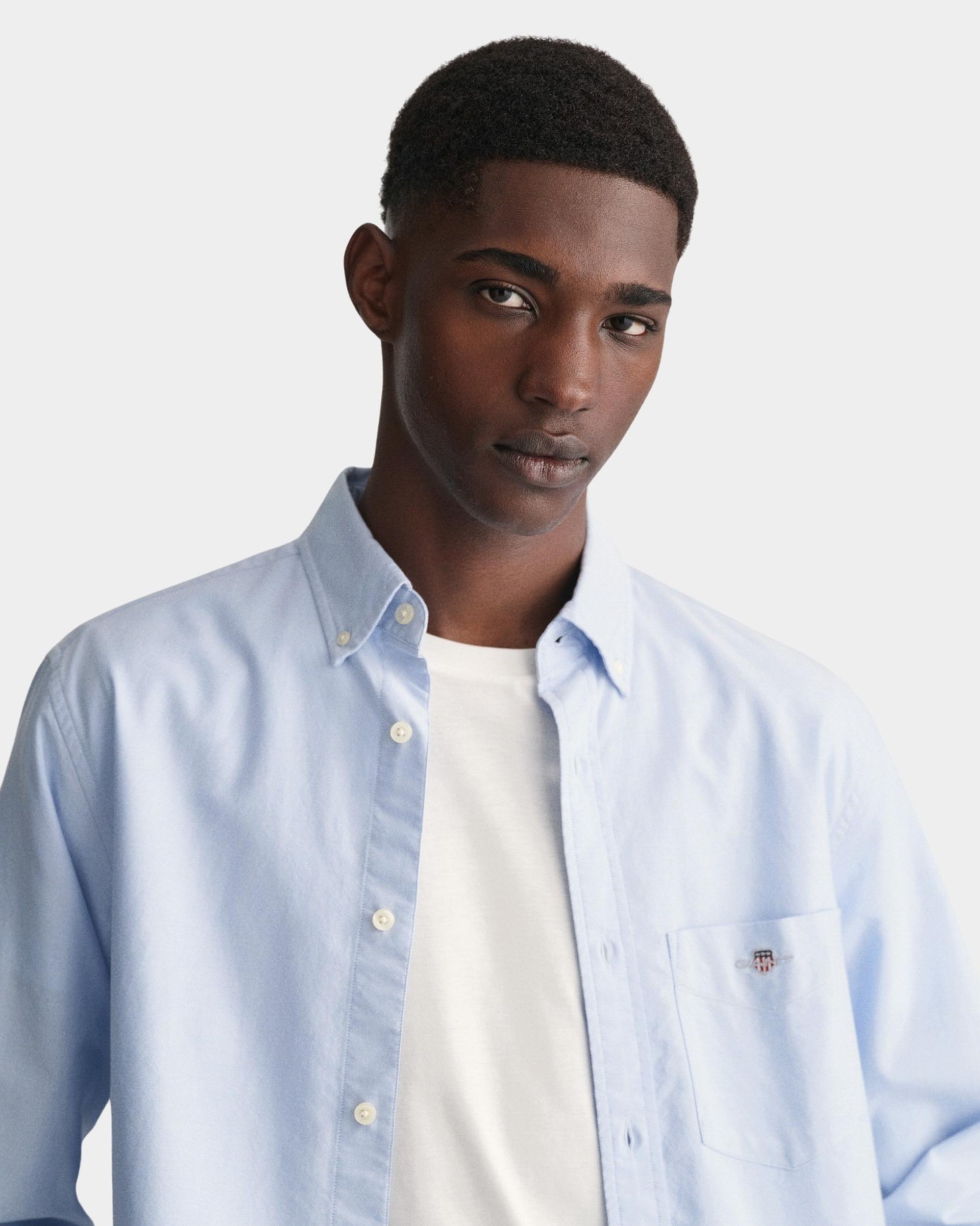 Gant Casual hemd lange mouw Blauw Regular Fit Oxford 3000200/455