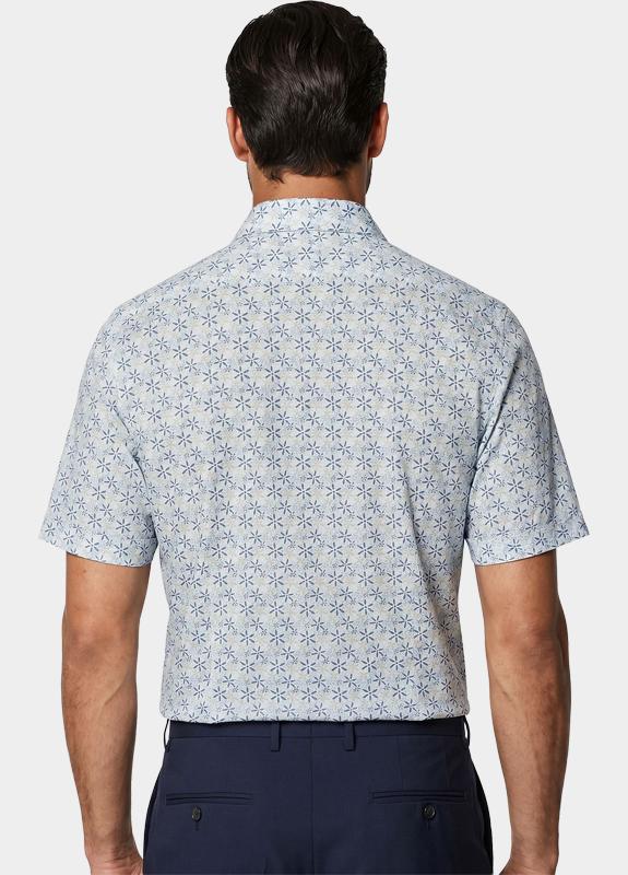 R.B. Boston overhemd korte mouw heren Blauw Marshall SS Button Down 616670/608