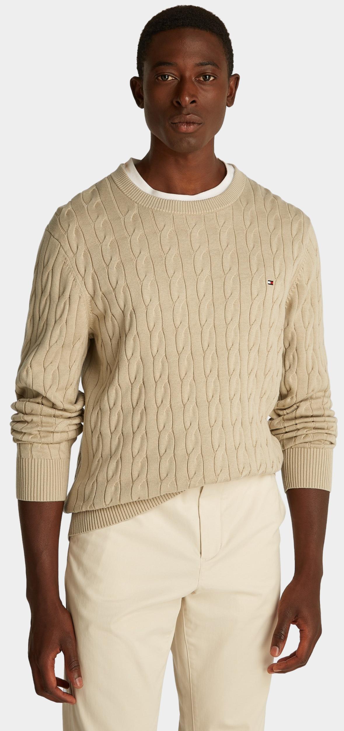 Tommy Hilfiger Pullover Bruin Classic Cotton Cable Crew Neck MW0MW33132/RBT