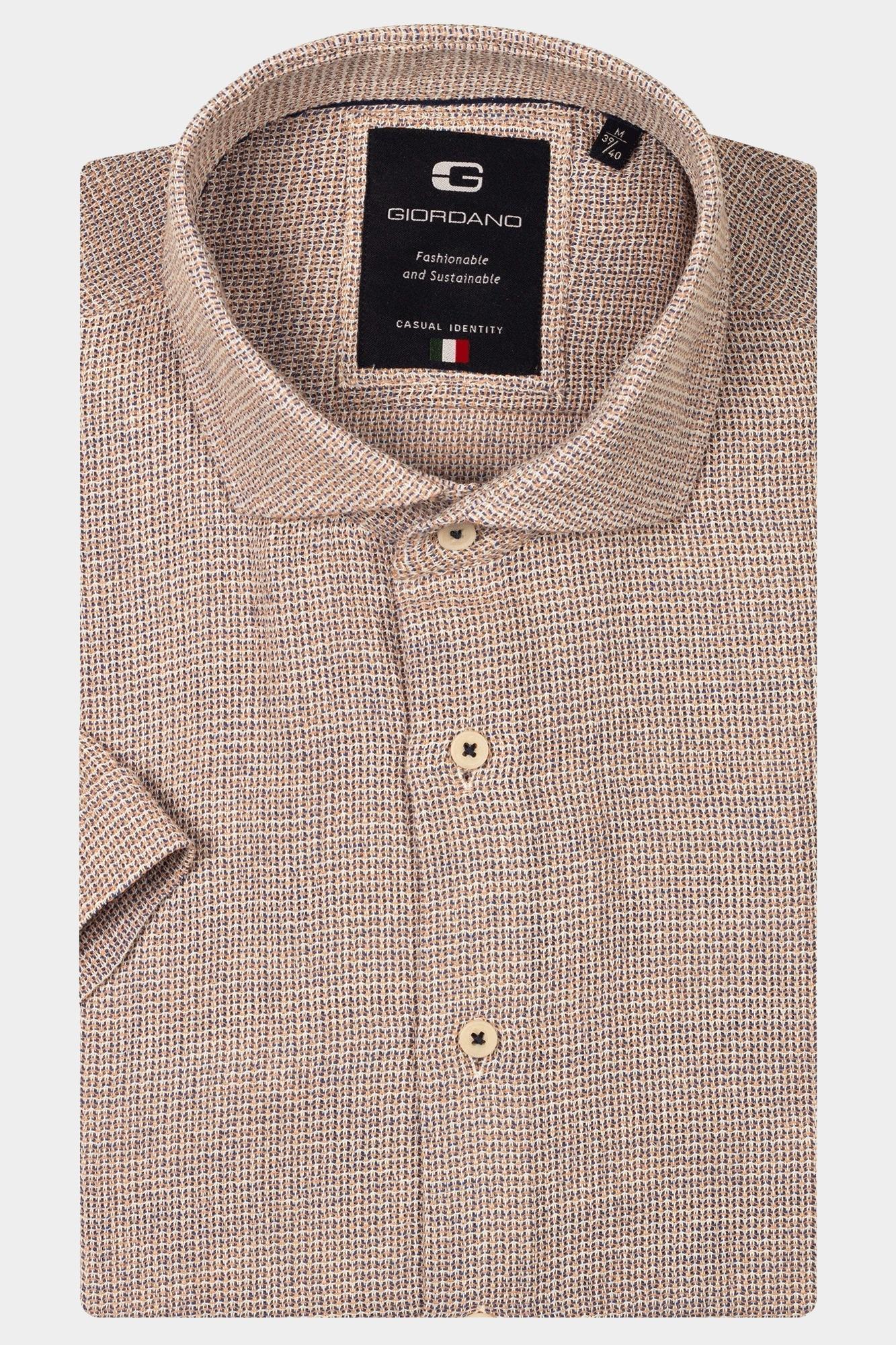 Giordano Casual hemd korte mouw Roze Front short sleeve cutaway St 516834/31