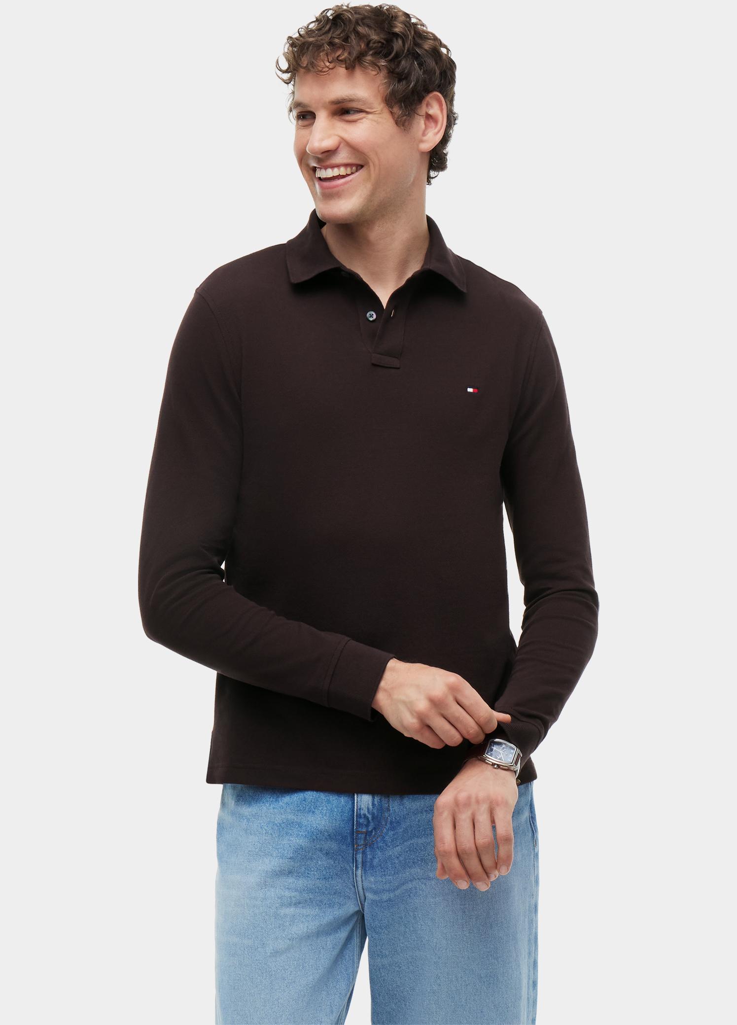 Tommy Hilfiger Polo lange mouwen heren Bruin 1985 REGULAR LS POLO MW0MW20183/HJT