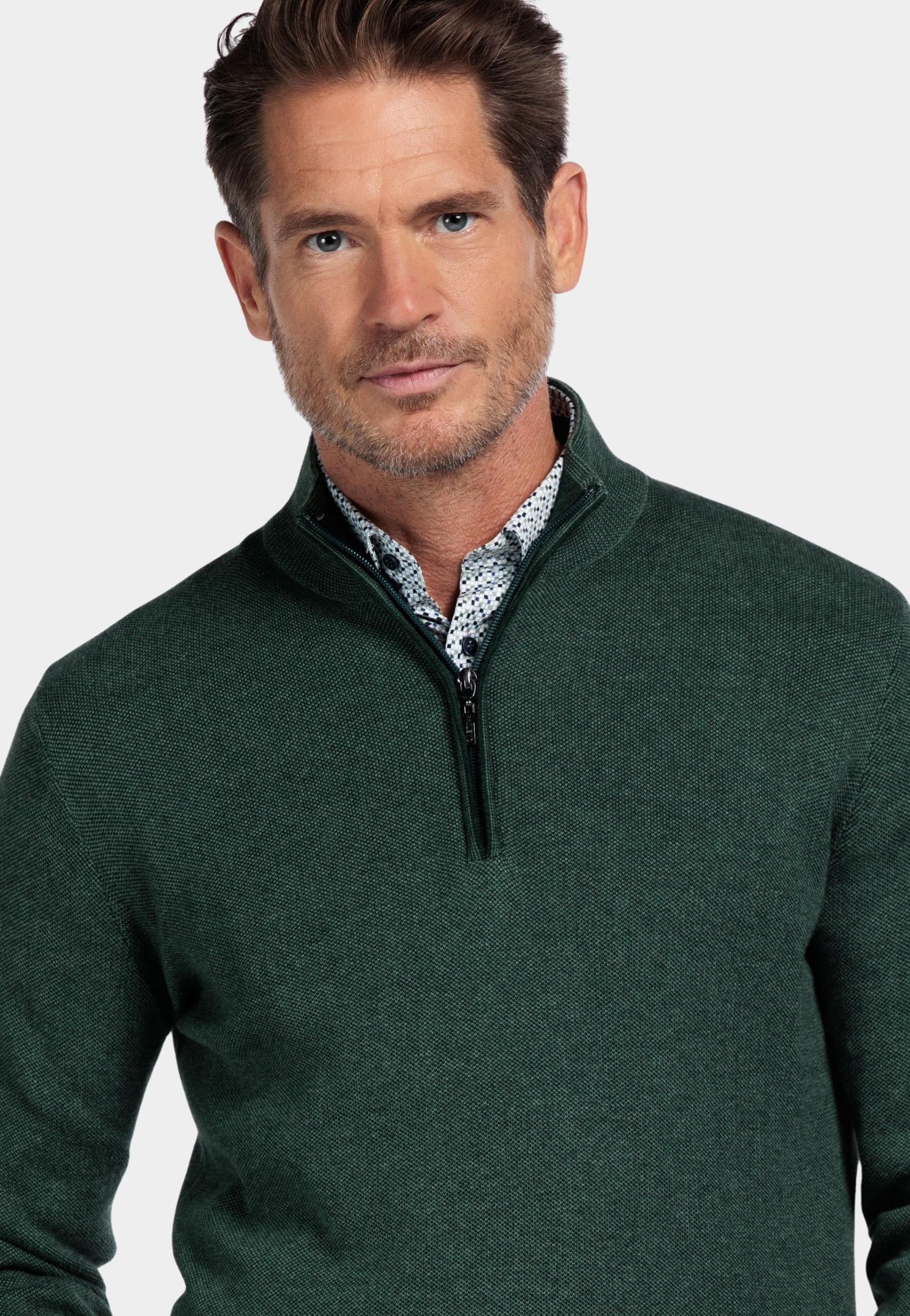 Baileys Half Zip Groen Pullover 1/2 zip  all-over 2- 528409/795