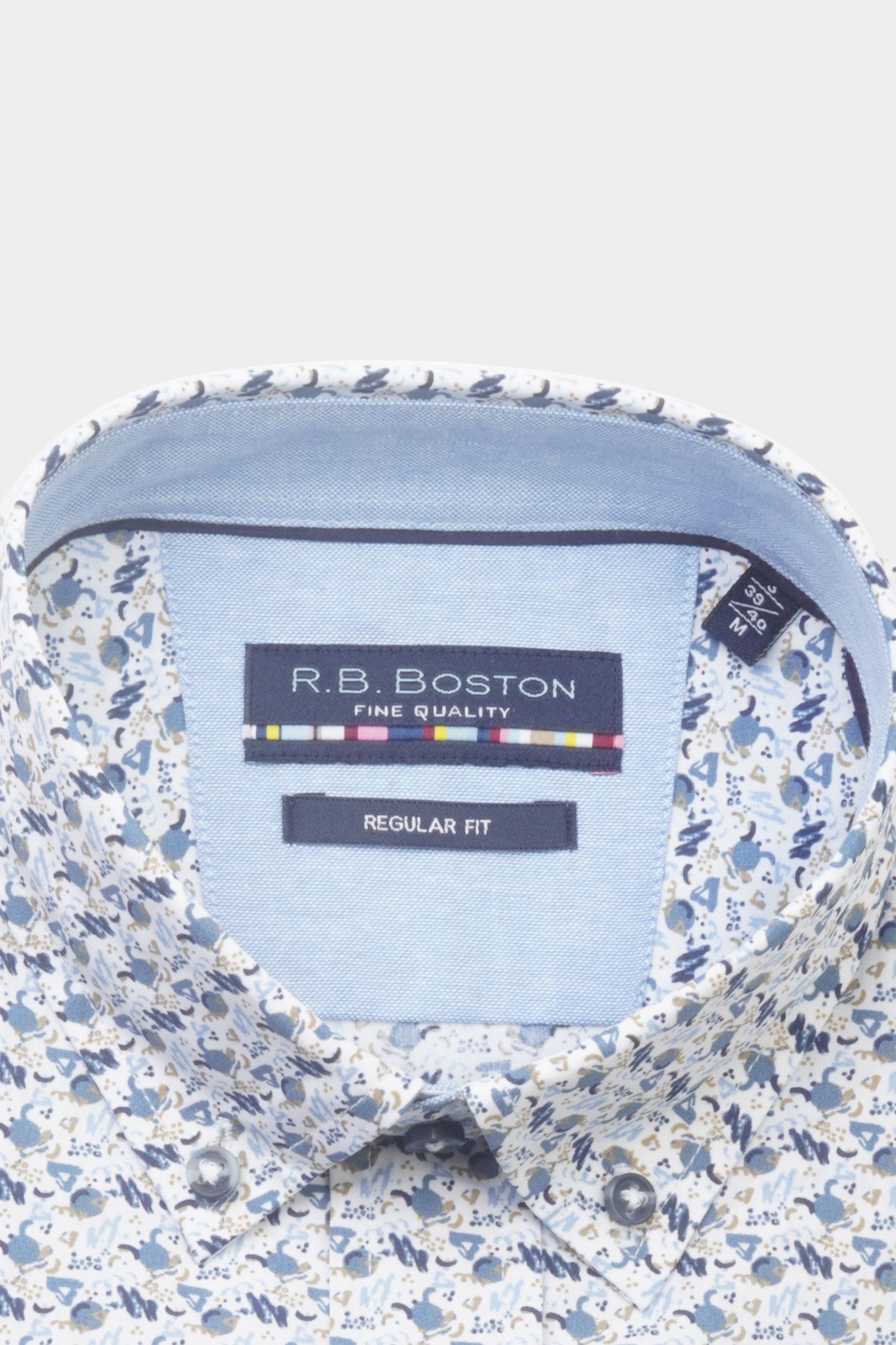 R.B. Boston Casual hemd lange mouw Blauw Franklin LS Button Down 327670/612