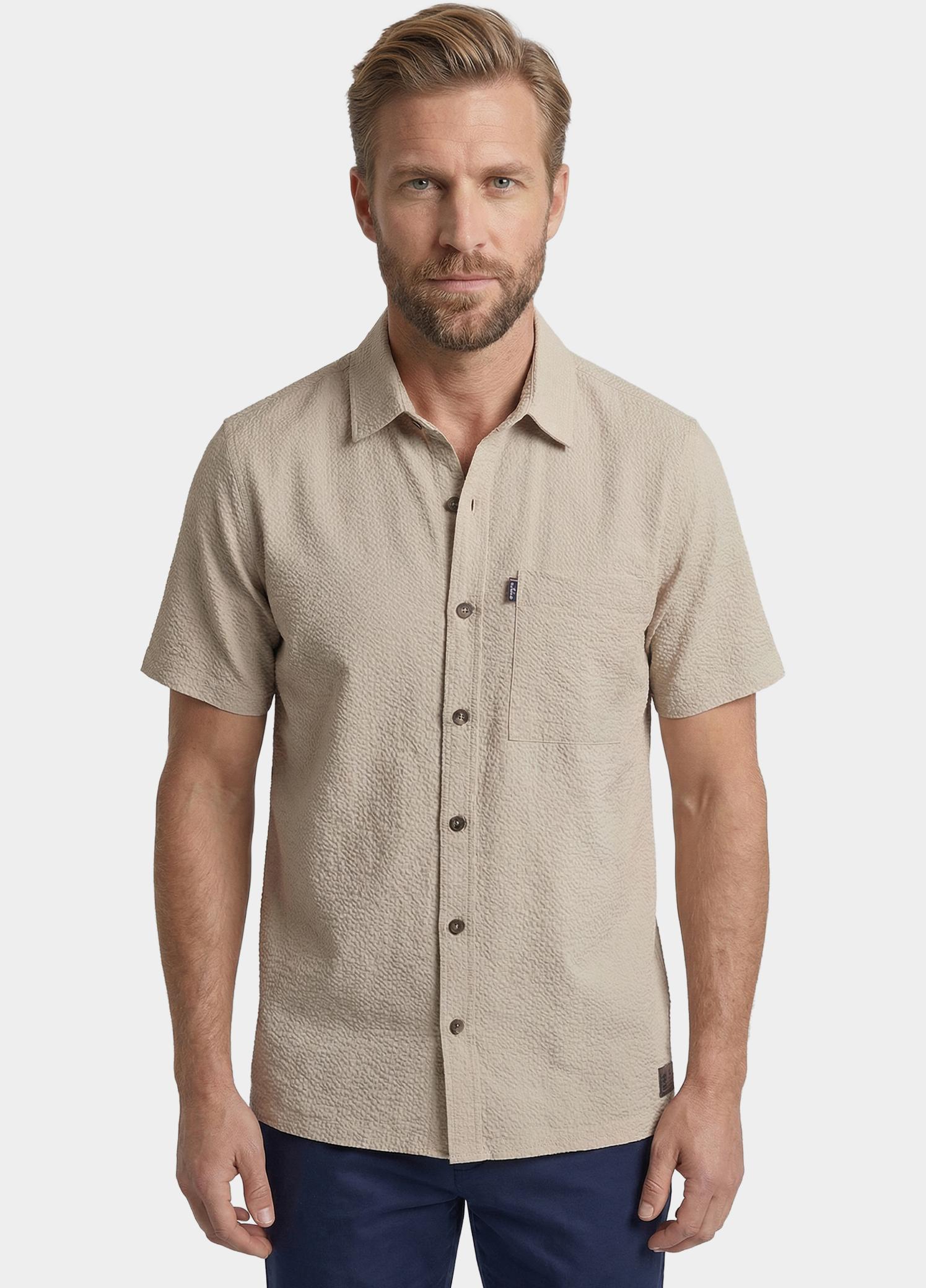 Giordano overhemd korte mouw heren Wit Puglia Short Sleeve Shirt Tec 616005/81