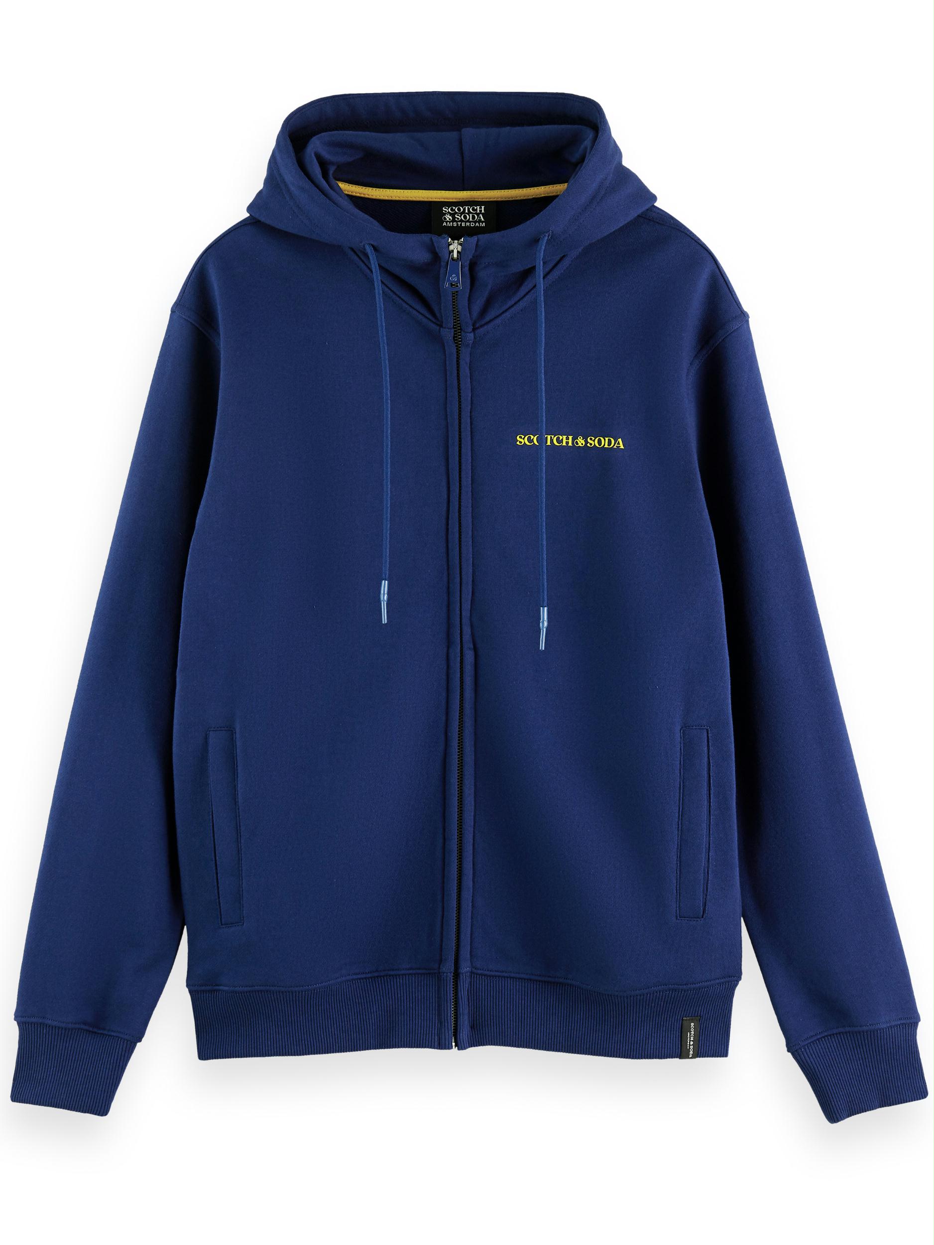 Scotch & Soda Vest Blauw Zip-through hoodie in Organic 169142/1149