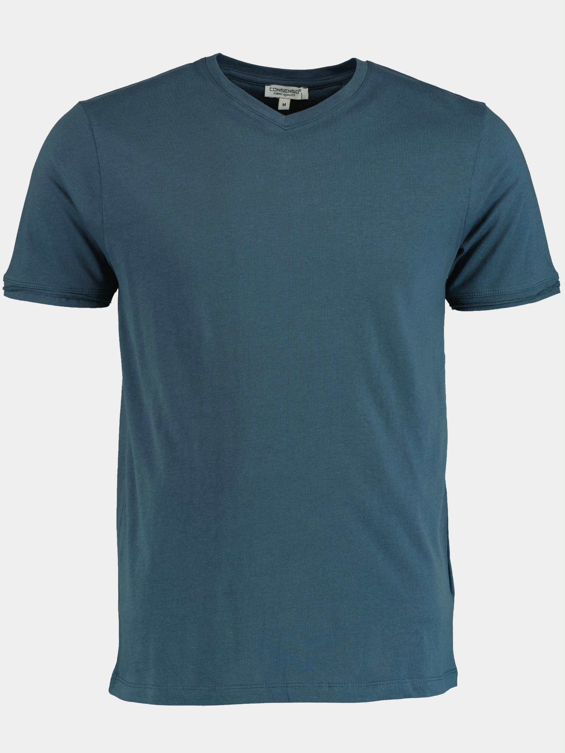 Consenso T-shirt korte mouw Blauw Vhals T-shirt 5901422/Denim