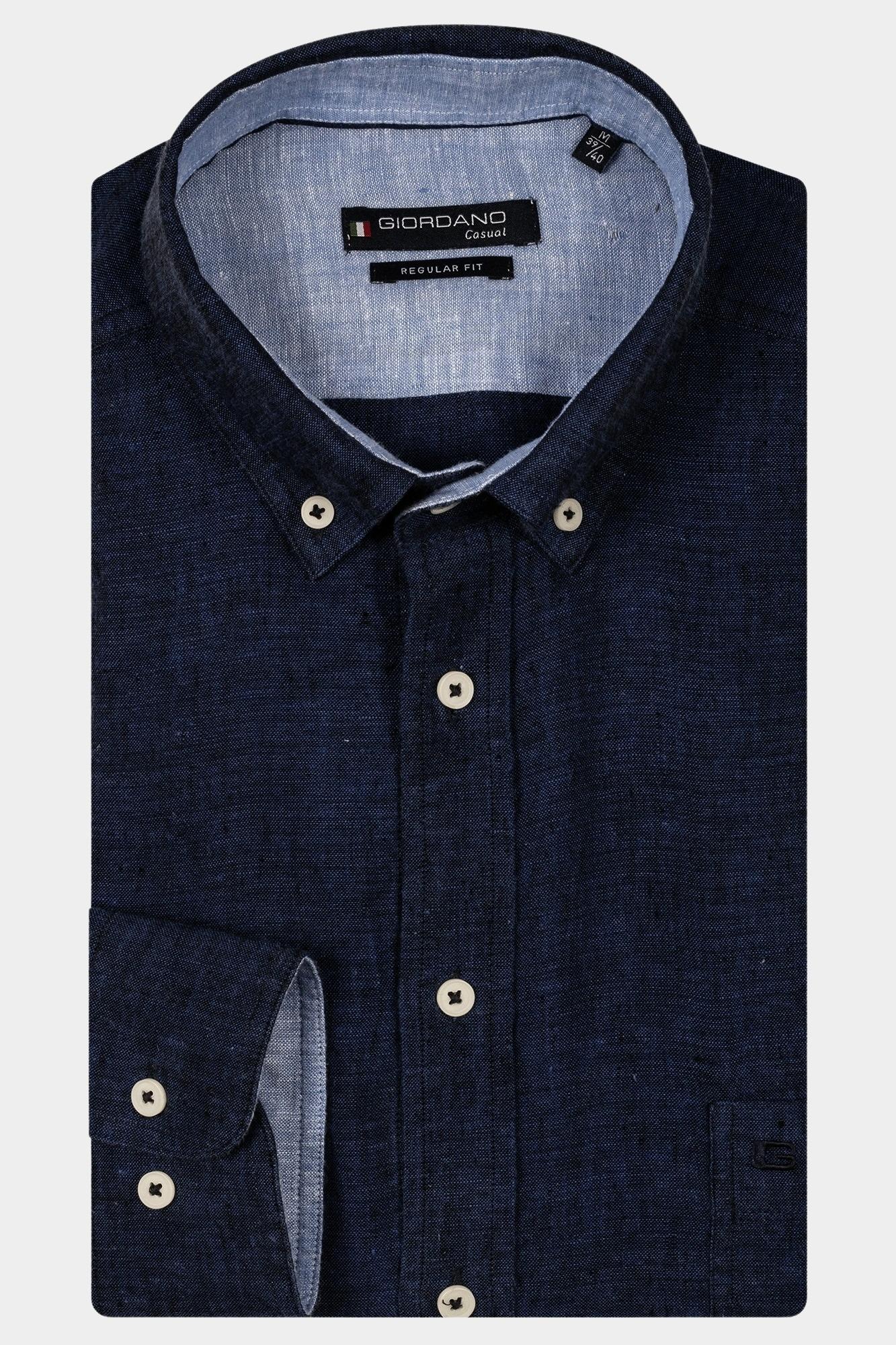 Giordano Casual hemd lange mouw Blauw Ivy Long Sleeve button down s 517009/60