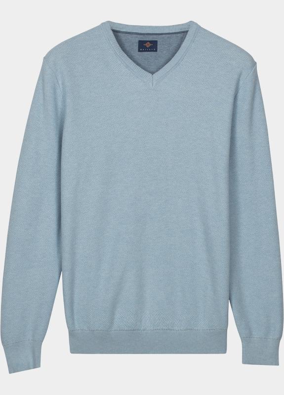 Baileys Pullover heren Blauw V-Neck Pullover  12gg structu 618191/615