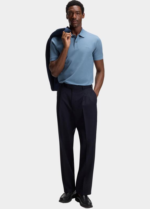 BOSS Black Polo korte mouw Blauw Pallas 10278258 01 50553564/459