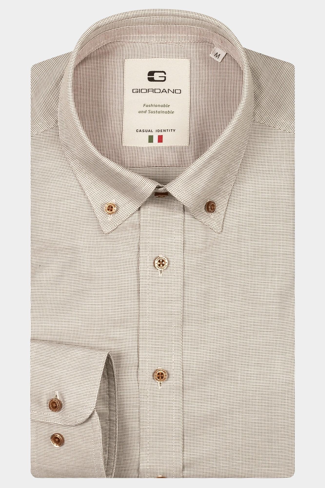 Giordano Casual hemd lange mouw Groen Loretto long sleeve button do 517851/71