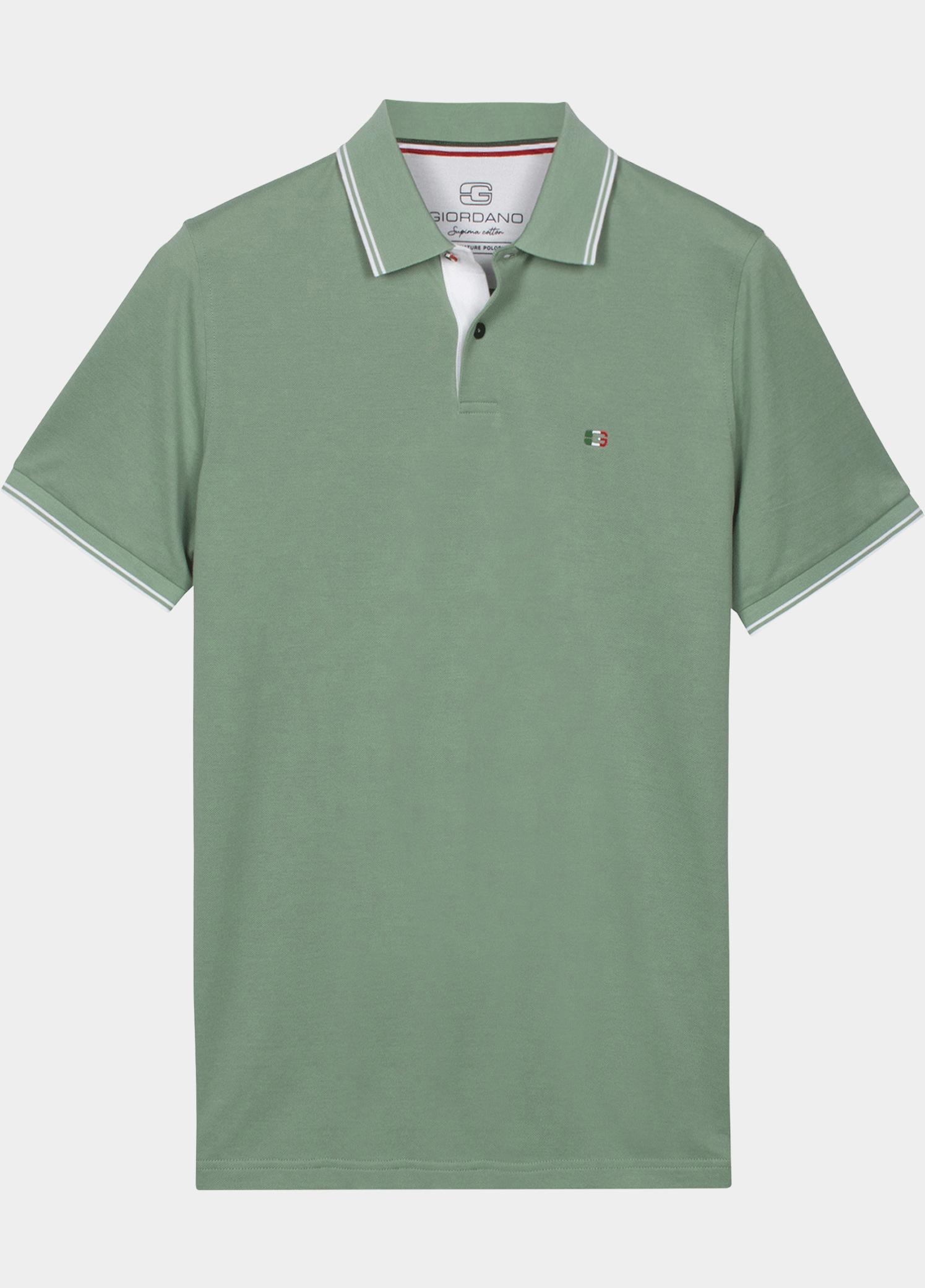 Giordano Polo heren Groen Nico Signature Polo SS Two-Pl 616587/72