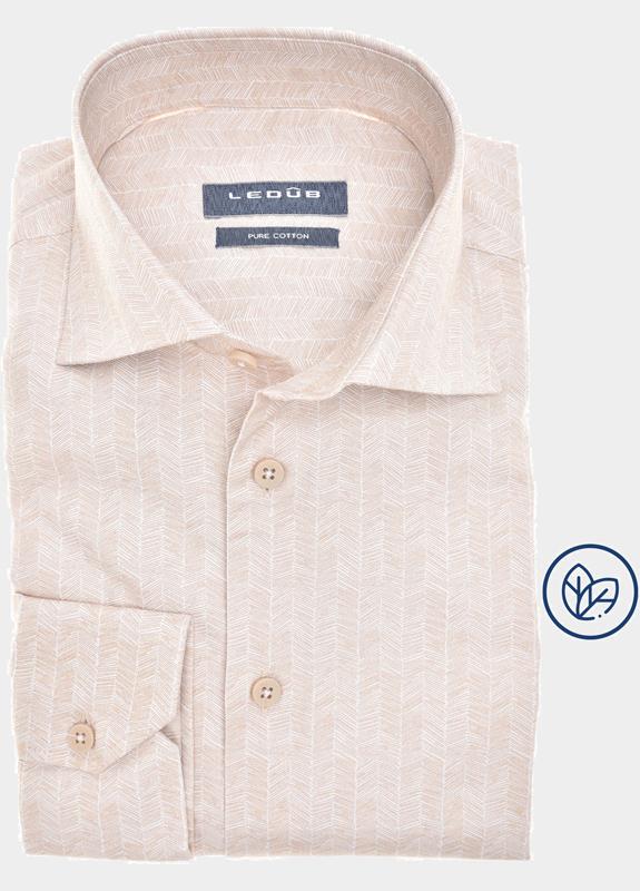 Ledub Business hemd lange mouw Bruin  0142450/620-000-000