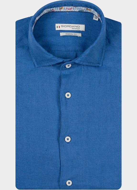 Giordano Overhemd heren Blauw Row Long Sleeve Cutaway Soft 617810/63