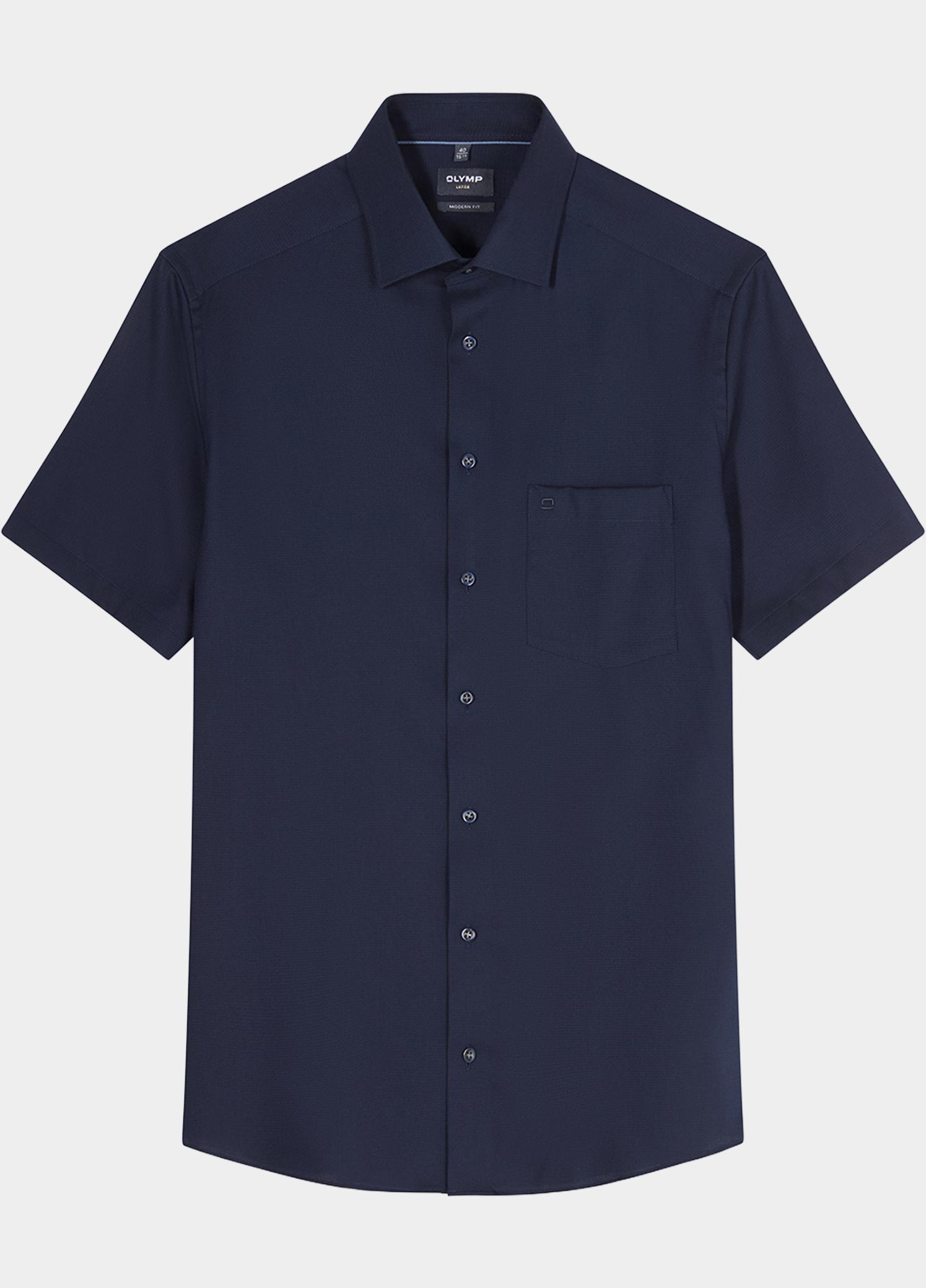 Olymp Zakelijk hemd korte mouw Blauw Luxor 124612/18