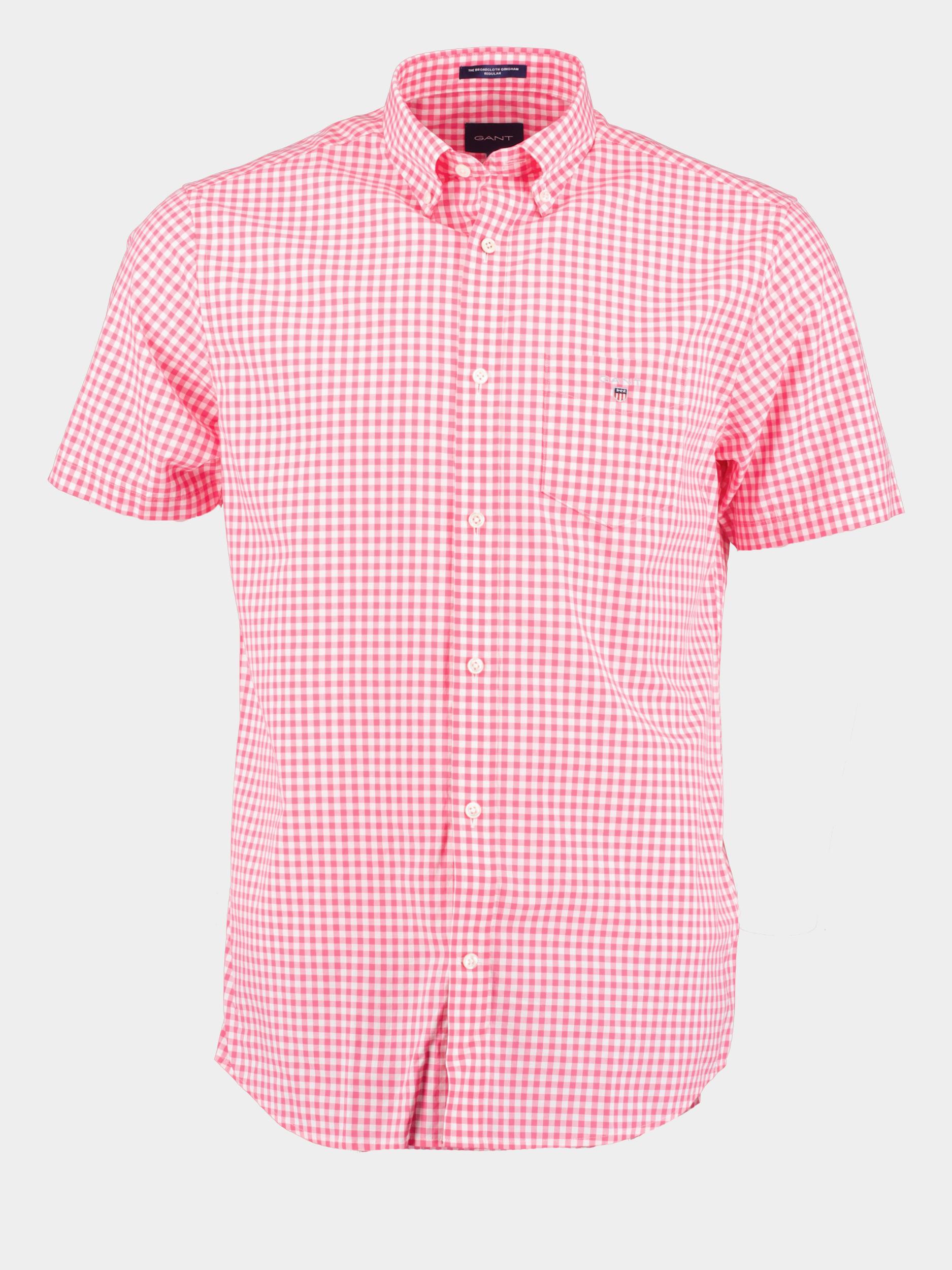 Gant Casual hemd korte mouw Roze Reg Broadcloth Gingham SS BD 3046701/606