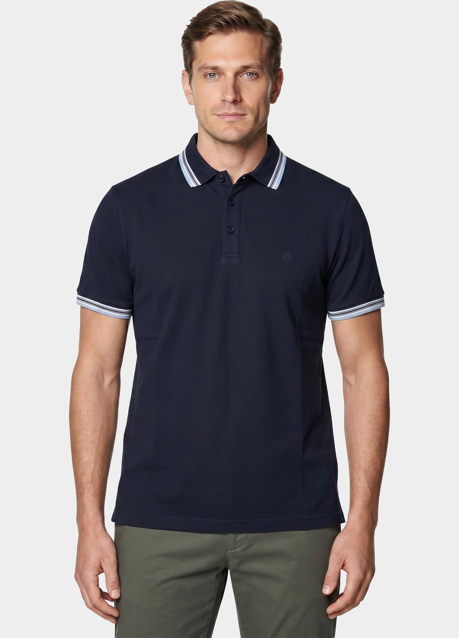 Scotland Blue Polo heren Blauw Brick Polo Plain Contrast Col SPE25108BR06SB/290 navy