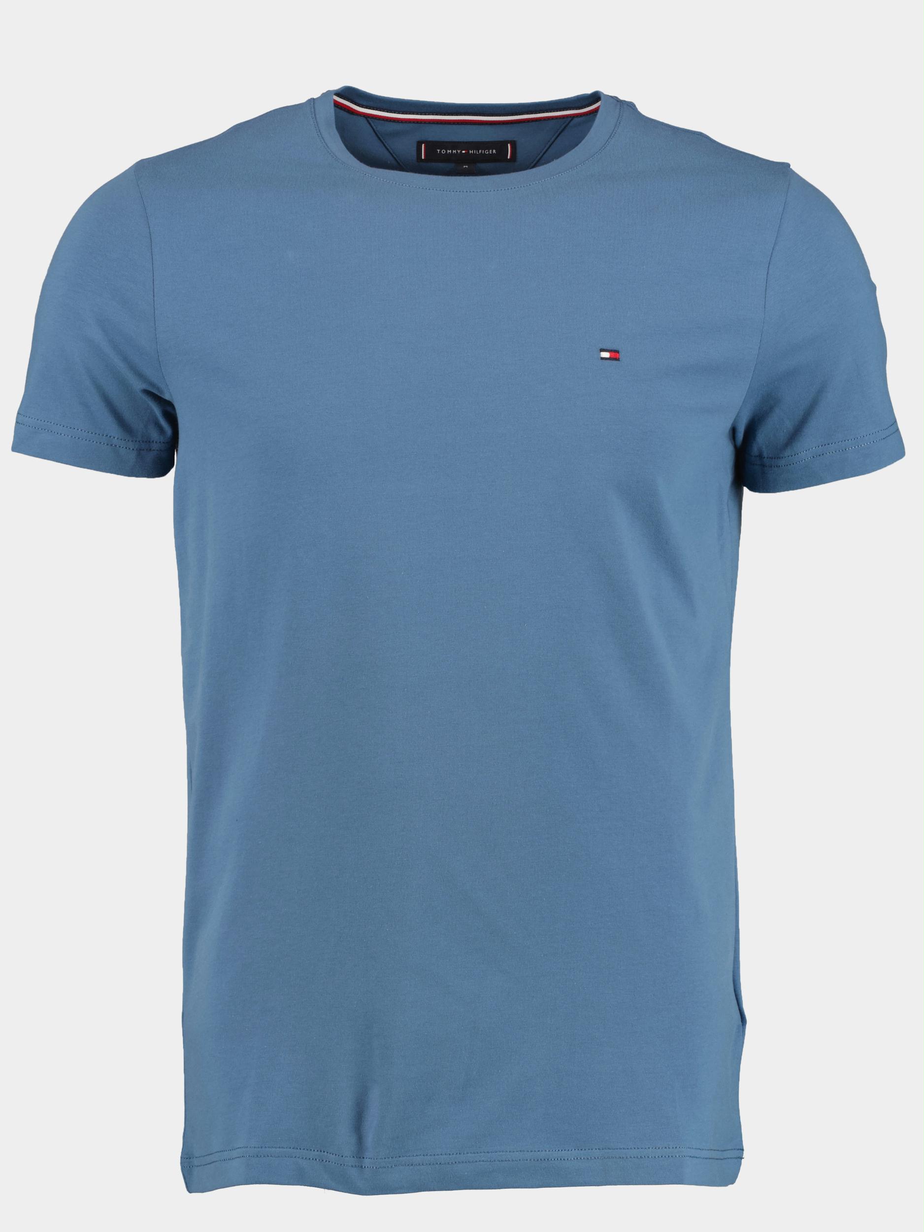 Tommy Hilfiger T-shirt korte mouw Blauw Stretch Slim fit tee MW0MW10800/DBX