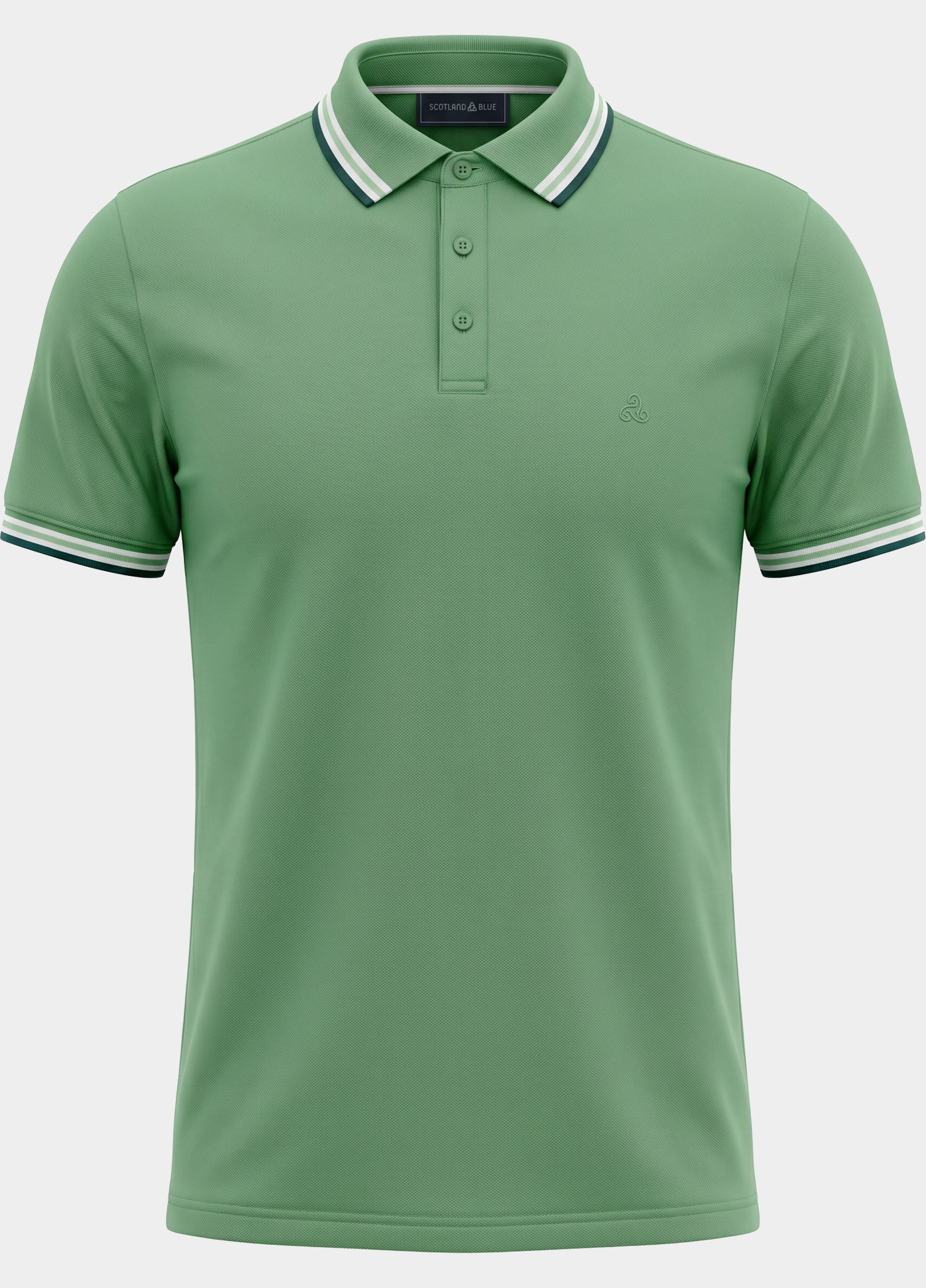 Scotland Blue Polo heren Groen Brick Polo Plain Contrast Col SPE25108BR06SB/314 meadow green