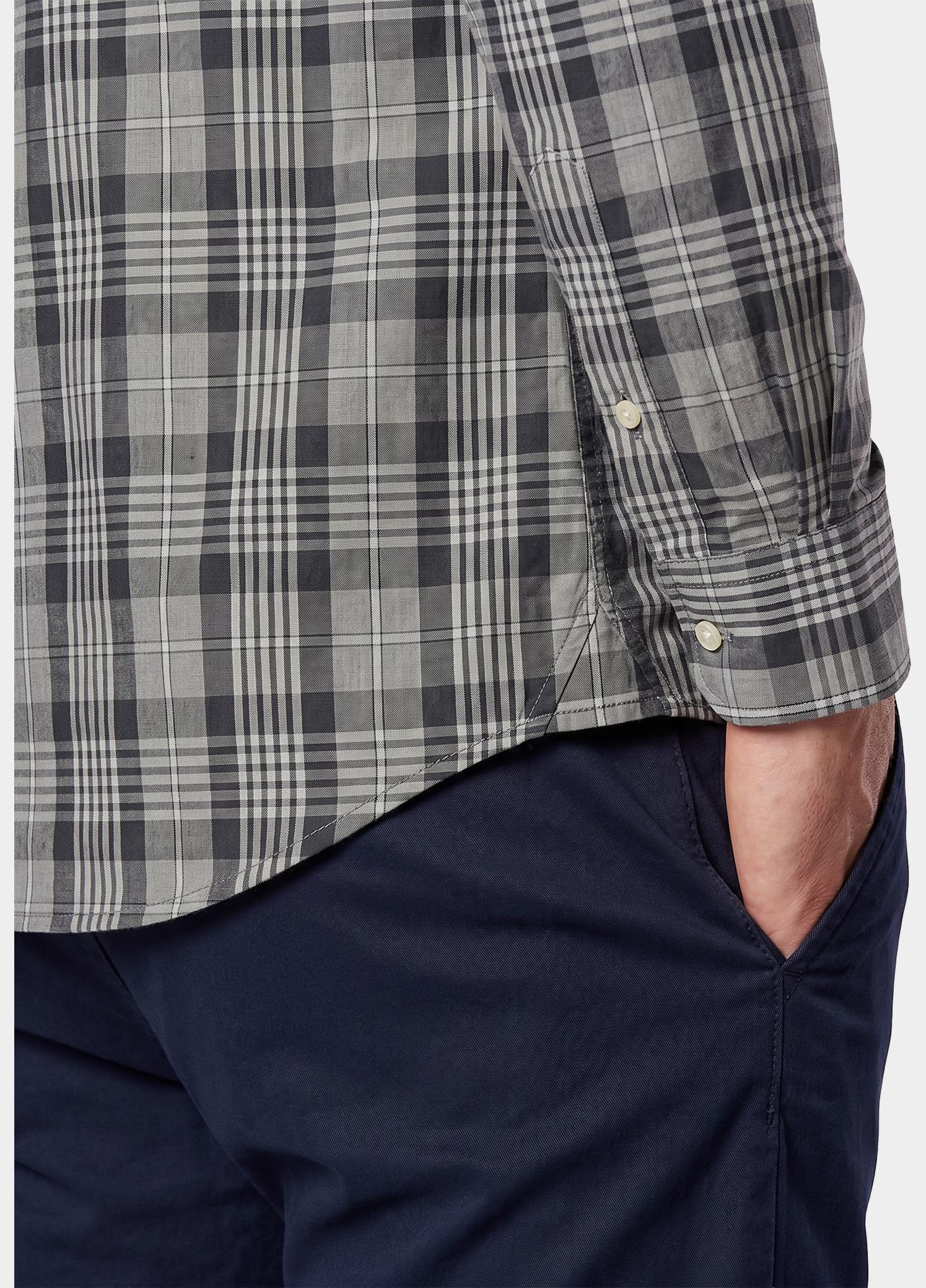 Gant Overhemd heren Grijs Checked Melange Poplin Shirt 3262006/093
