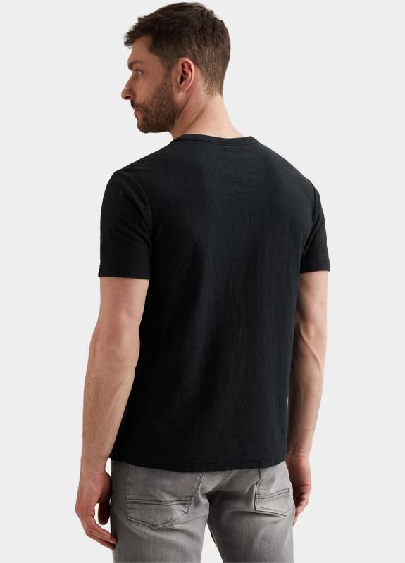 PME Legend T-shirt korte mouw Blauw Short sleeve r-neck jacquard PTSS2604564/5282