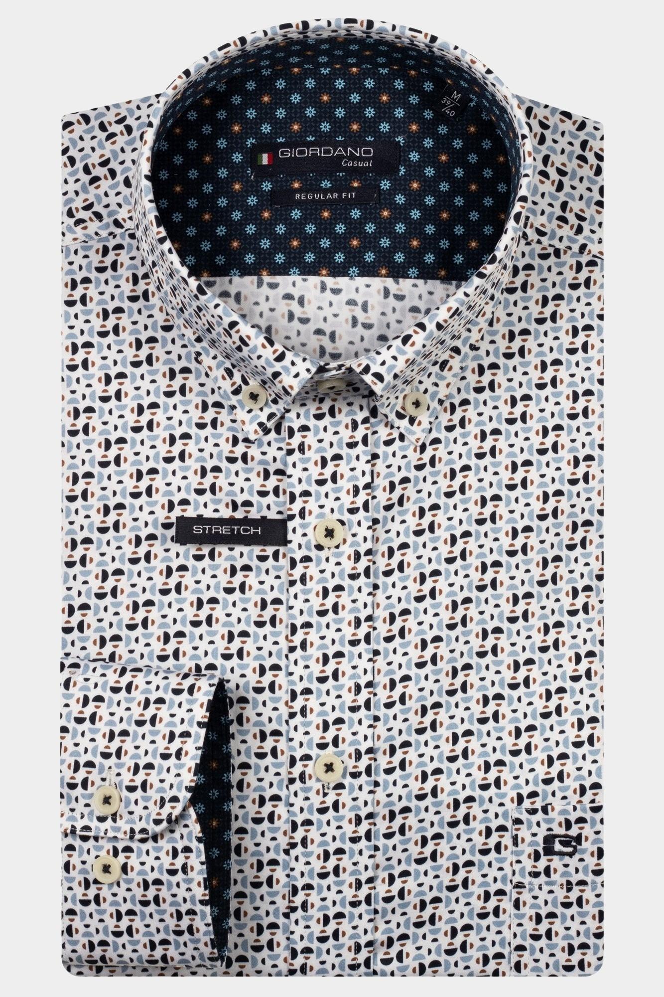 Giordano Casual hemd lange mouw Blauw Ivy long sleeve button down S 527046/60