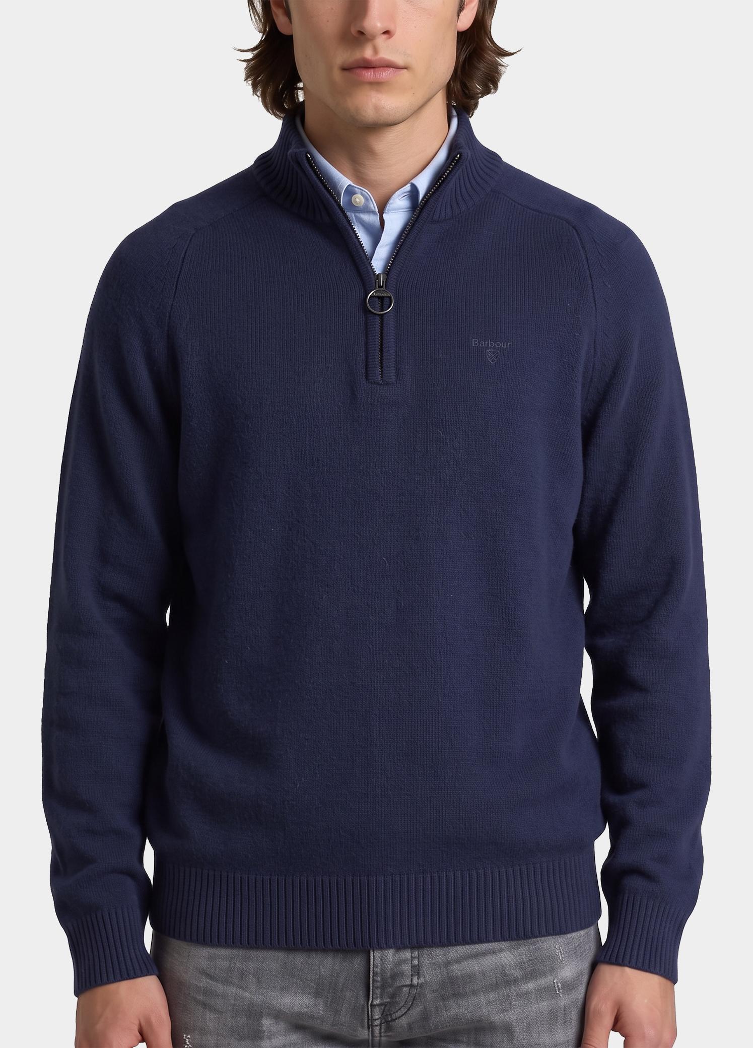 Barbour Half Zip Blauw Newtown MKN1774/NY91