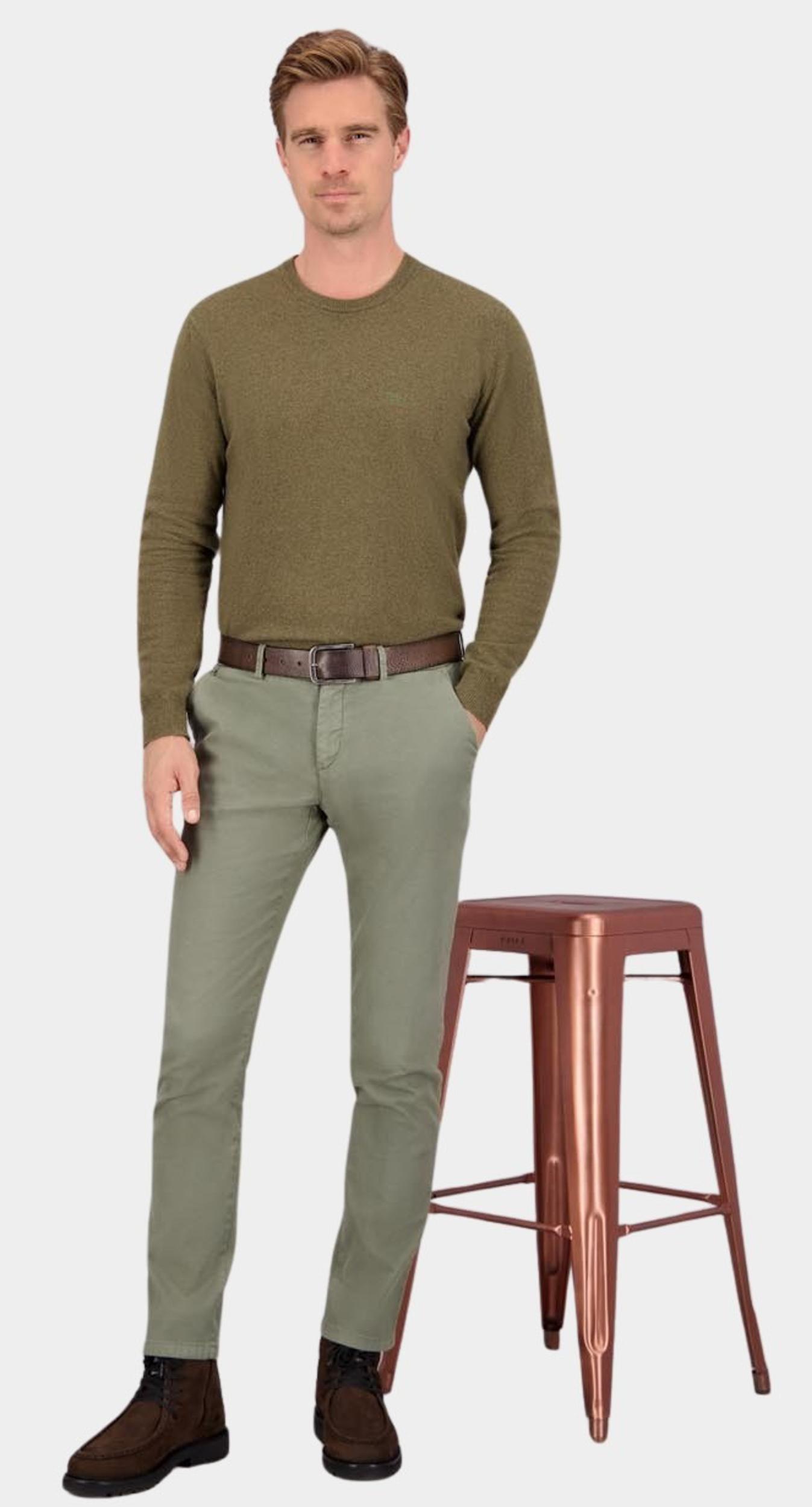 Gardeur Katoenen Broek Groen Hose Flatfront Slim Fit SAVAGE-2 60361/1074