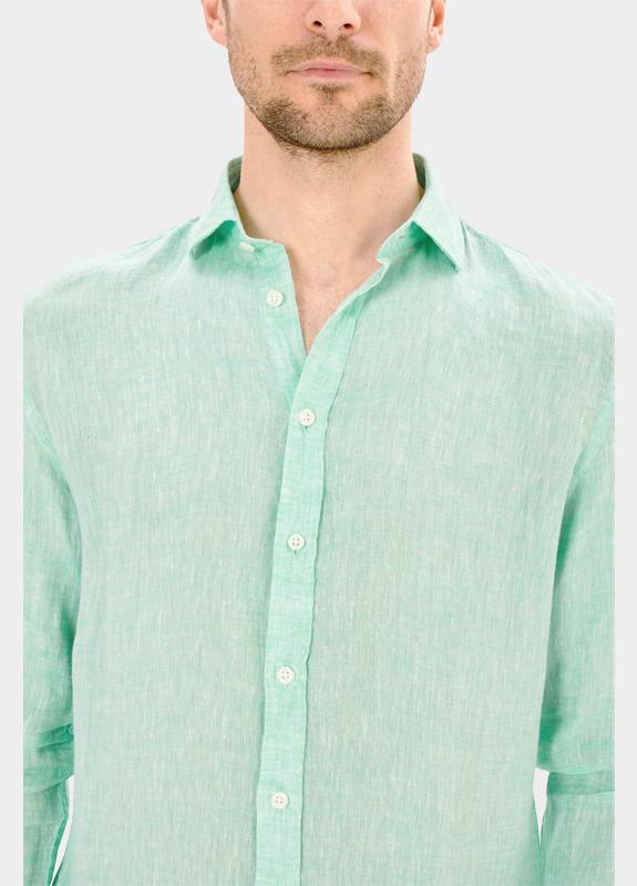 Blue Coast Overhemd heren Groen 100% linnen, regular fit 118L/0045 verde
