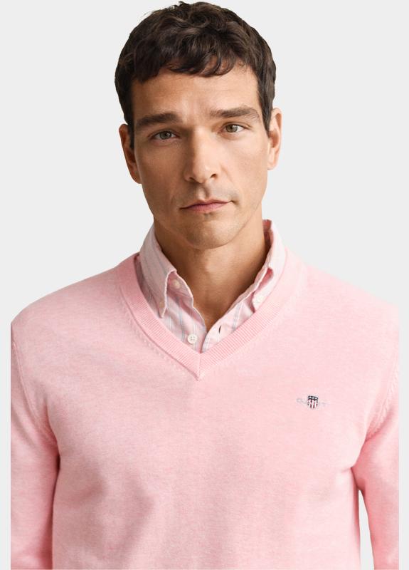 Gant Pullover heren Roze Klassieke sweater van katoen 8030562/682