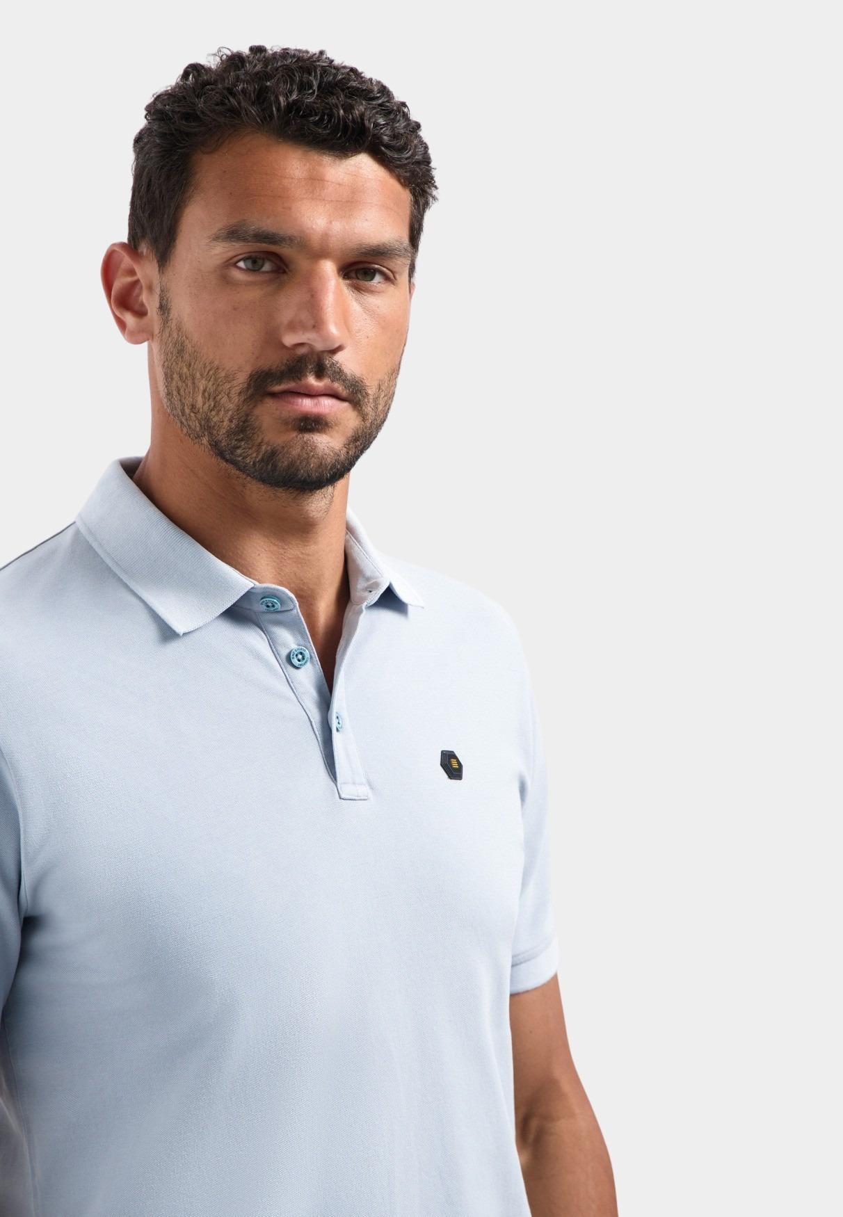No Excess Polo korte mouw Blauw Polo Pique Garment Dyed N3801/138