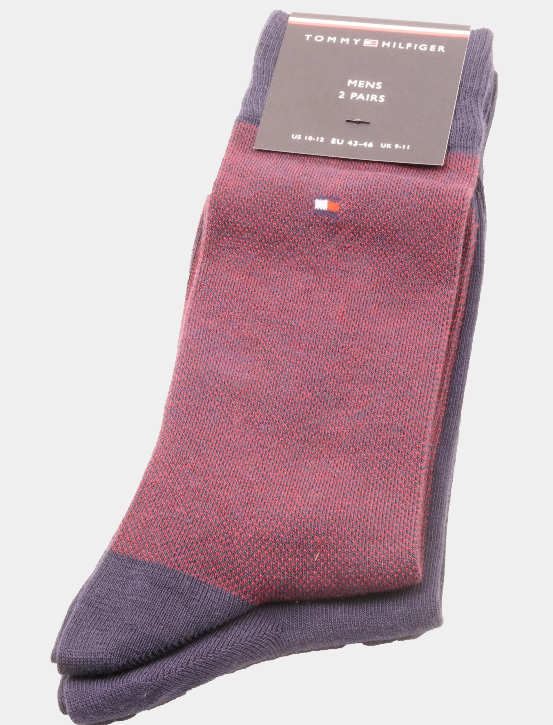 Tommy Hilfiger Sokken Rood TH Men Sock 2P Birdseye 701226104/005