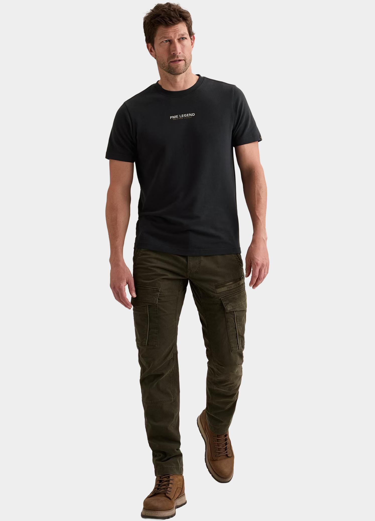 PME Legend T-shirt heren Blauw Short sleeve r-neck flat waff PTSS2608564/5281