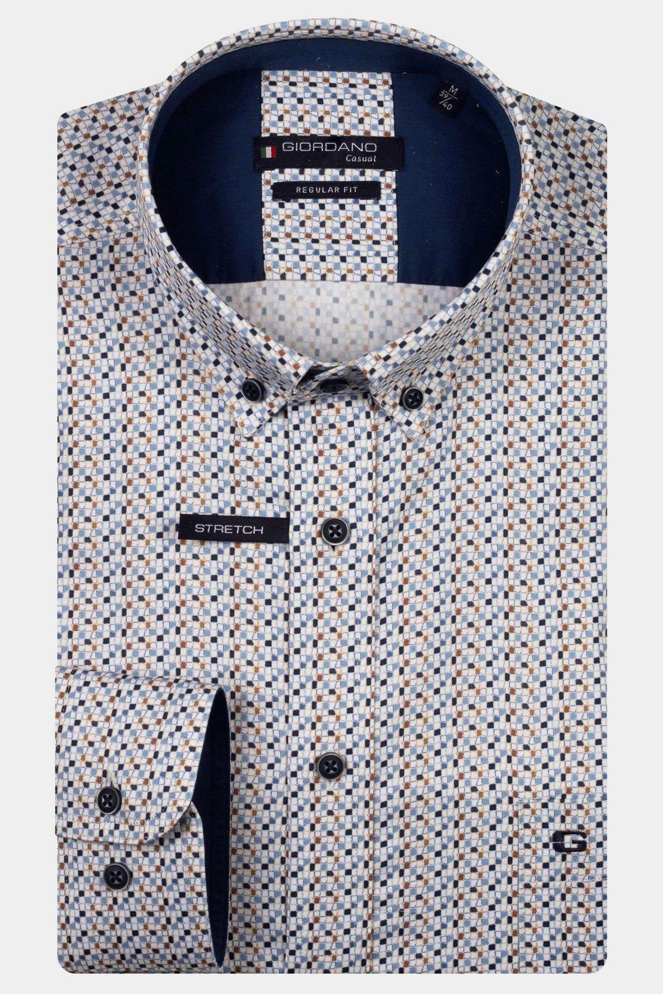 Giordano Casual hemd lange mouw Blauw Ivy long sleeve button down S 527035/60