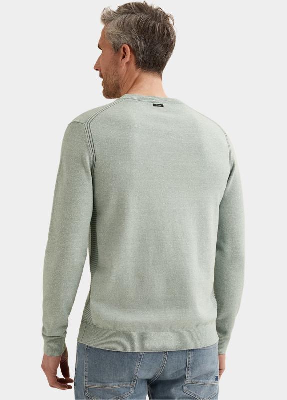 Vanguard Pullover Blauw Crewneck cotton linen blend VKW2602300/5144